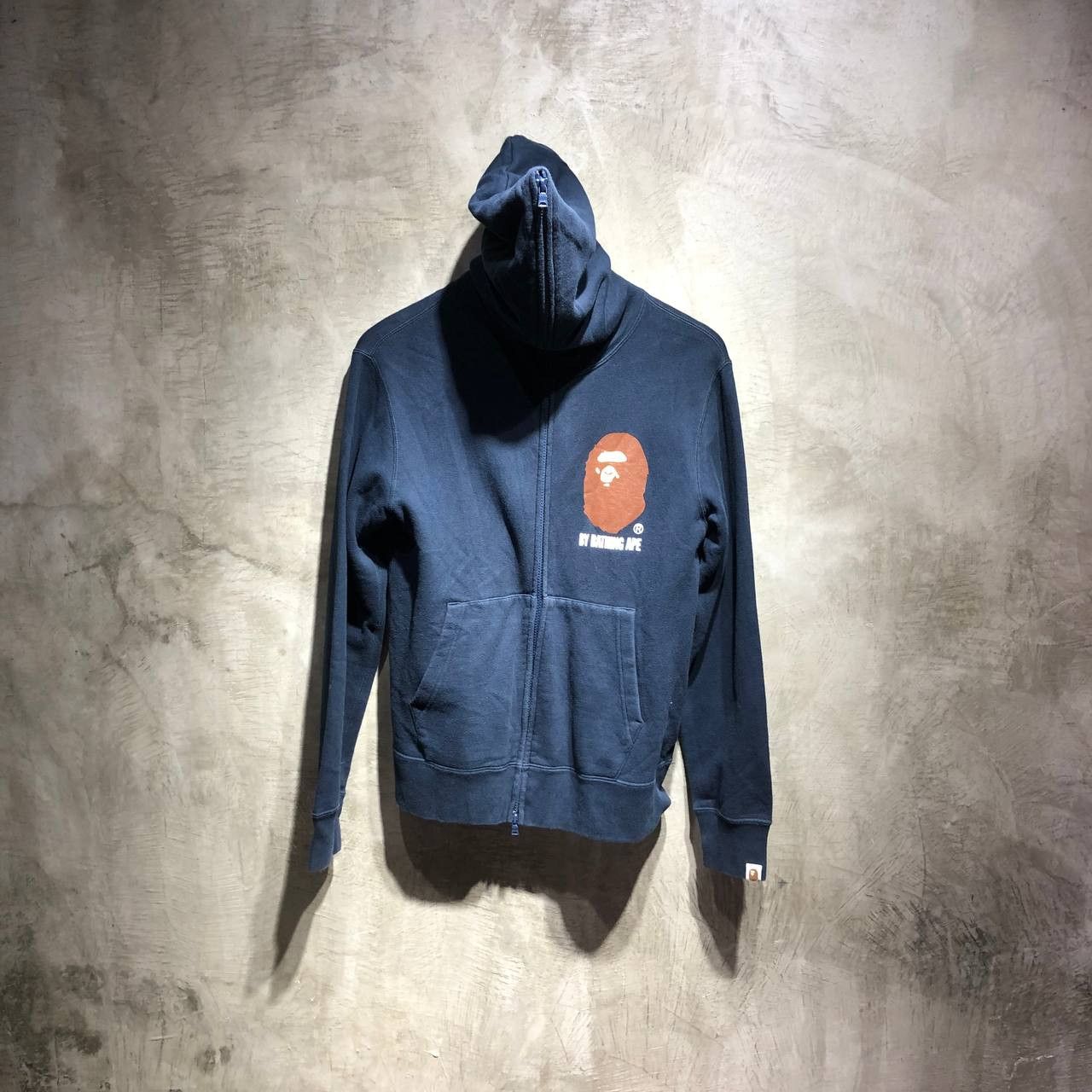 image of Bape Head Full Zip Hoodie in Navy, Men's (Size Medium)