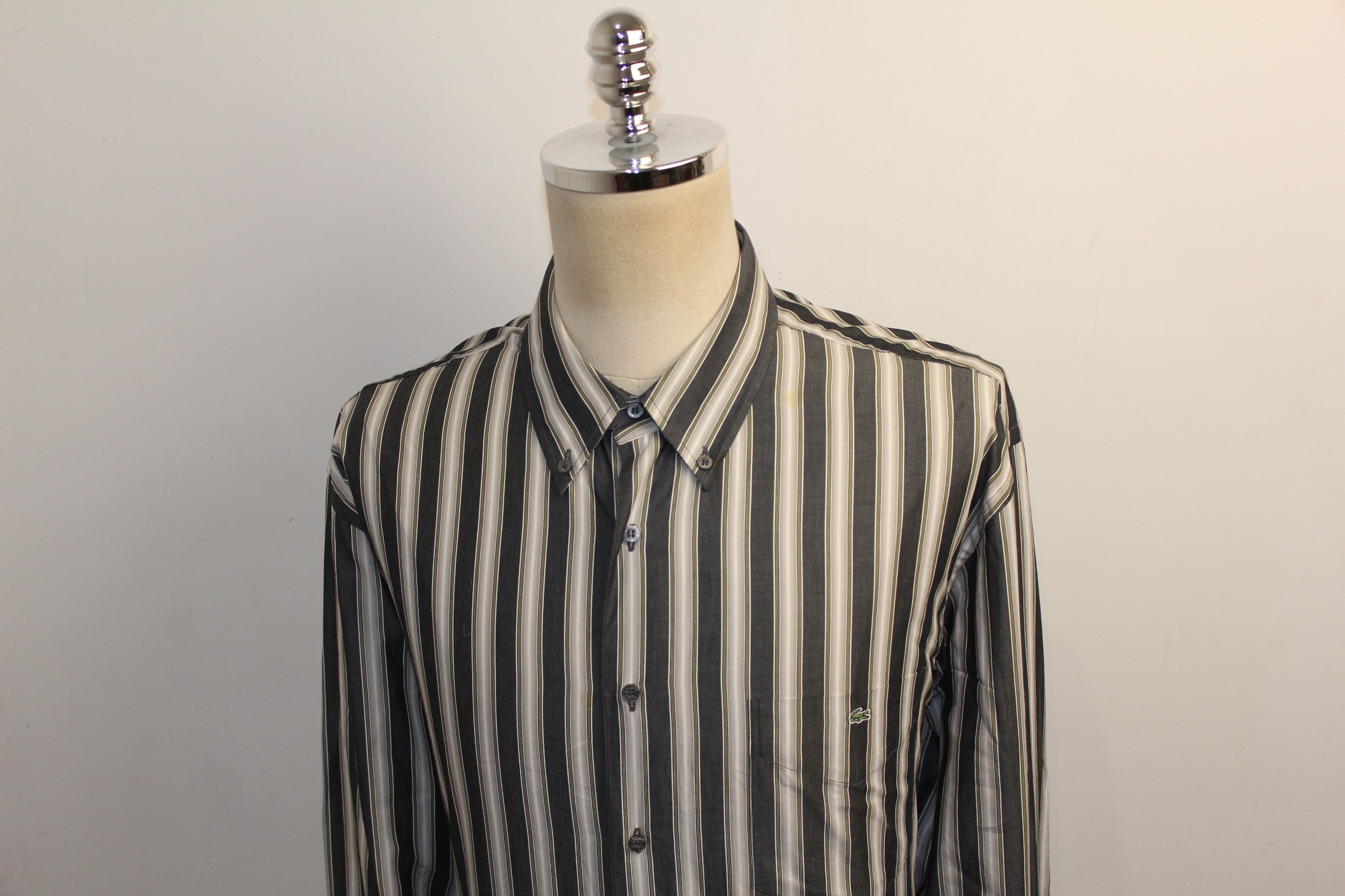 Lacoste Mens LACOSTE Long Sleeve Striped Shirt Top Size 2XL Size US XXL / EU 58 / 5 - 5 Thumbnail