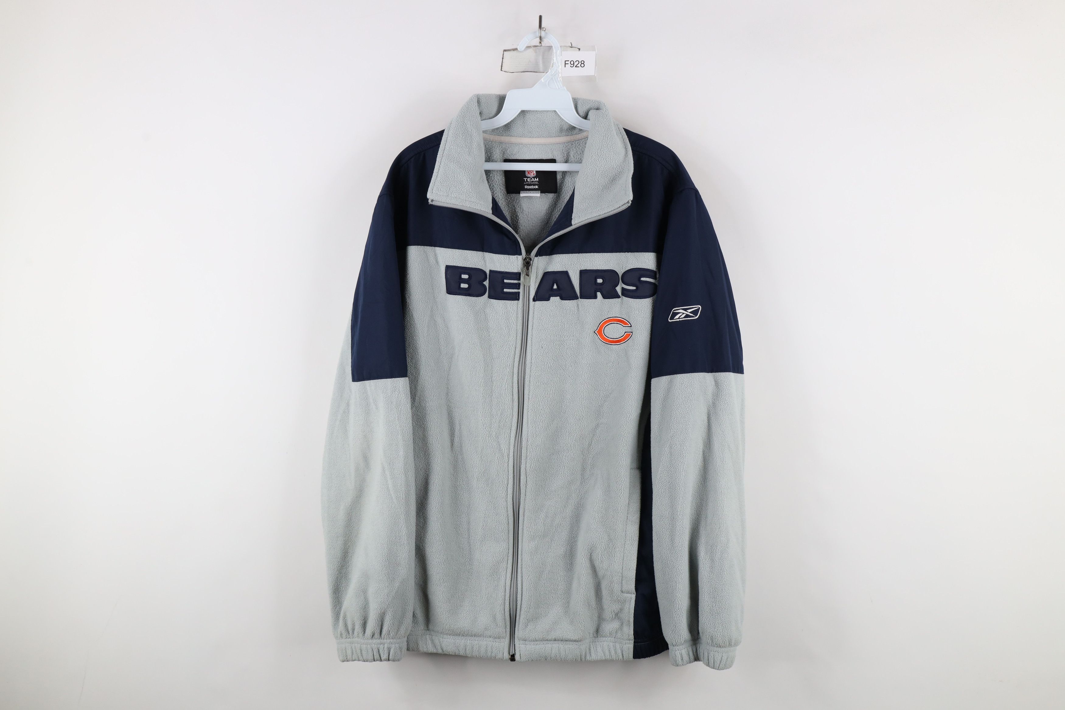 Vintage Reebok Chicago Bears Football Fleece Jacket Gray