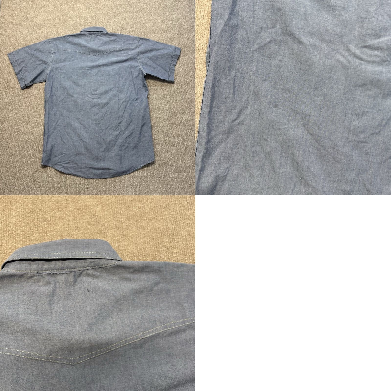 Vintage VINTAGE Key Chambray Work Shirt Mens XL Pearl Snap 70s Western Blue Cowboy USA Shirt Mens XL Blue Chambray Pearl Snap Western 70s Cowboy USA Size US XL / EU 56 / 4 - 8 Thumbnail