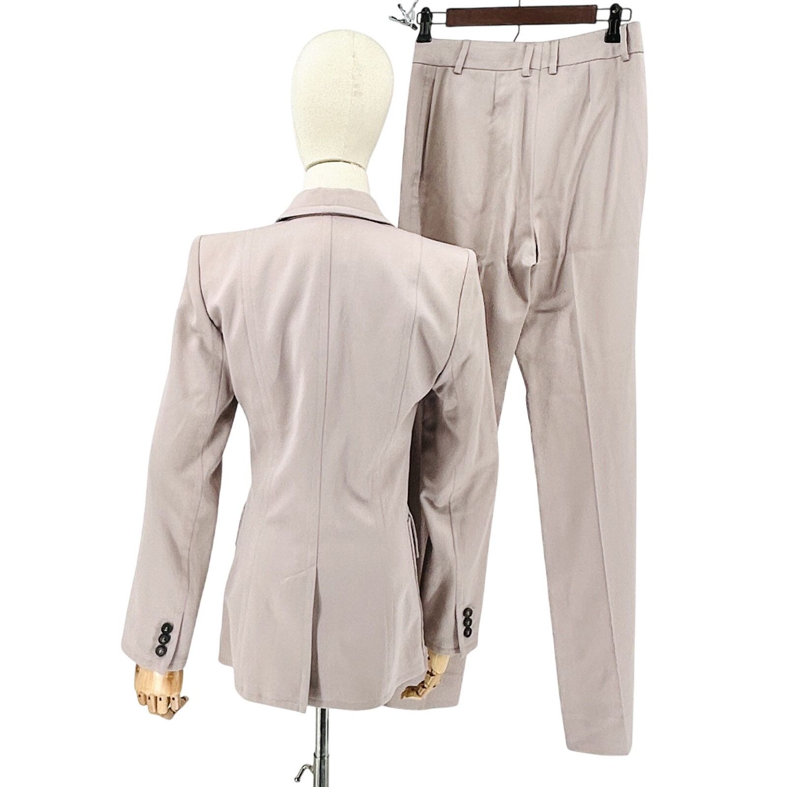 Yves Saint Laurent Vintage 90s Mauve Wool Blazer Trouser Power Suit Size S / US 4 / IT 40 - 6 Thumbnail