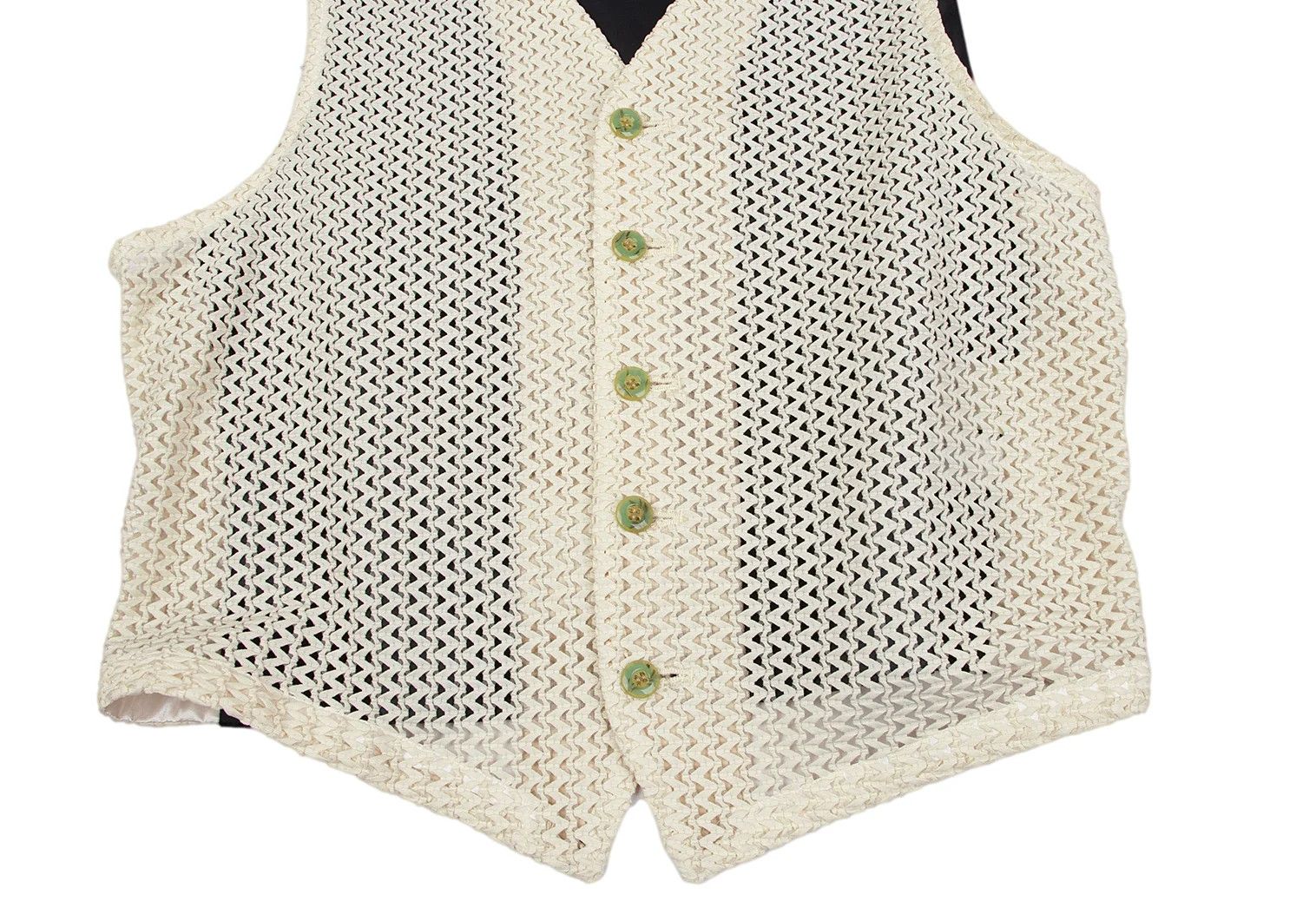 Jean Paul Gaultier Junior Gaultier Zigzag Woven Vest in Off-Black, Size 48 Size US M / EU 48-50 / 2 - 6 Thumbnail