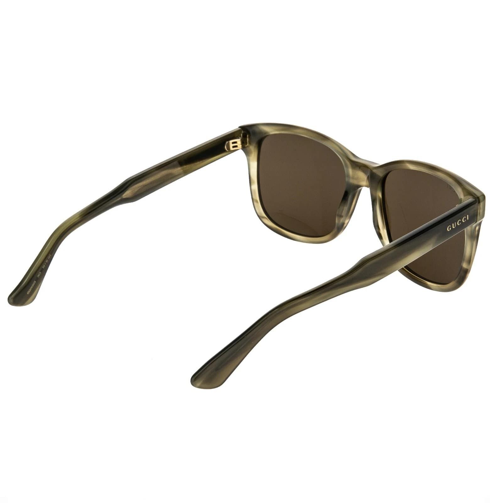 Gucci GUCCI GG0050S 0050 Classic Square Brown Horn Sunglass 003 Size ONE SIZE - 2 Thumbnail