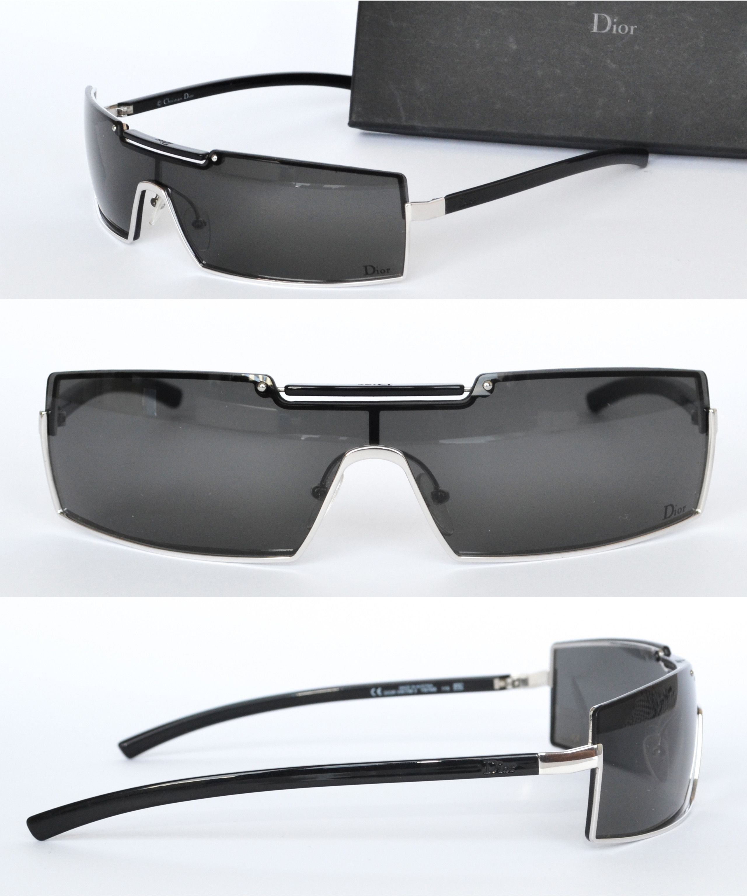 Dior DIOR Sunglasses VICTIM 2 Black Wrap y2k John GALLIANO Size ONE SIZE - 12 Thumbnail