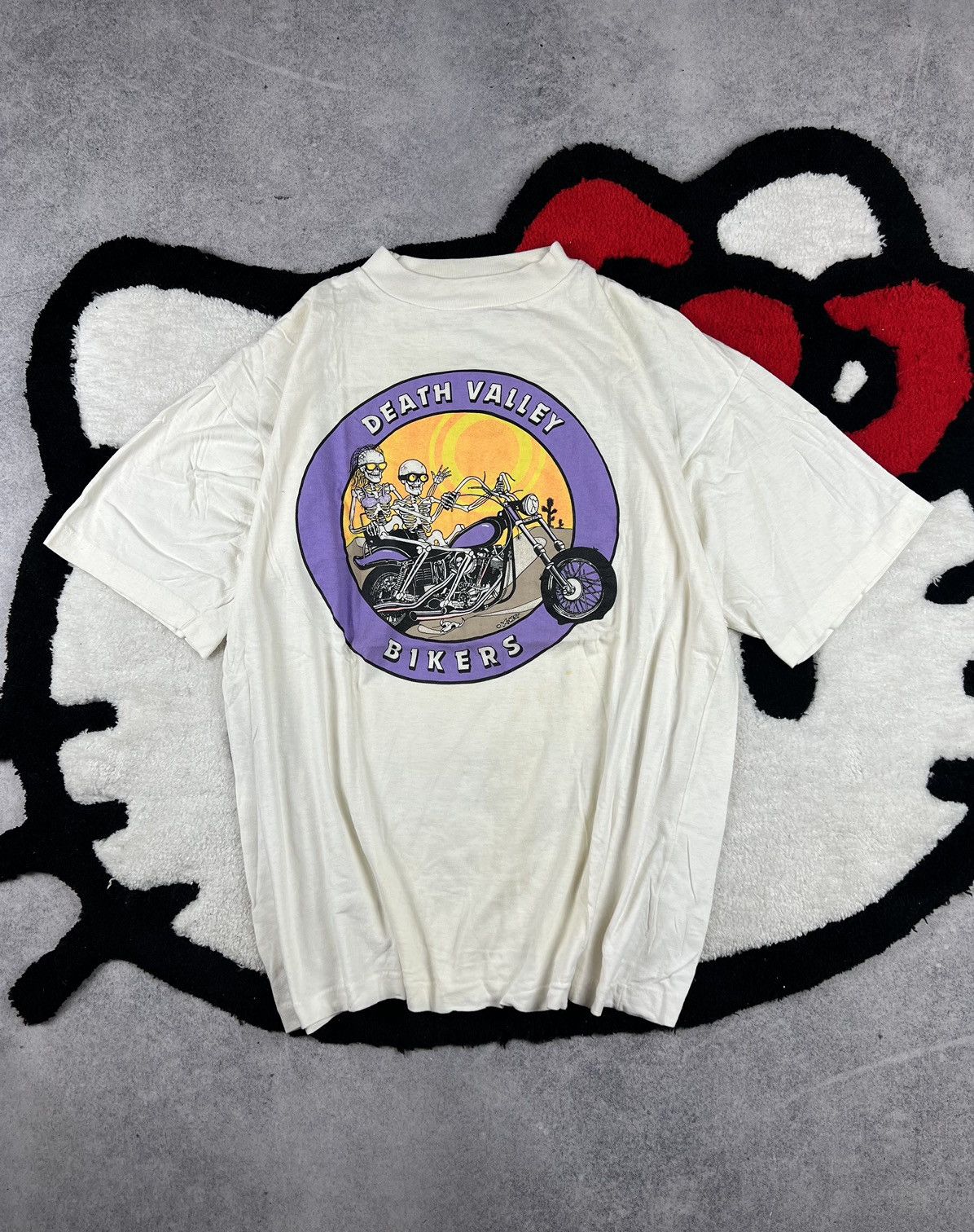 Vintage Vintage Death Valley Bikers Motorcycle 90s Faded Y2K Tee Size US XL / EU 56 / 4 - 1 Thumbnail