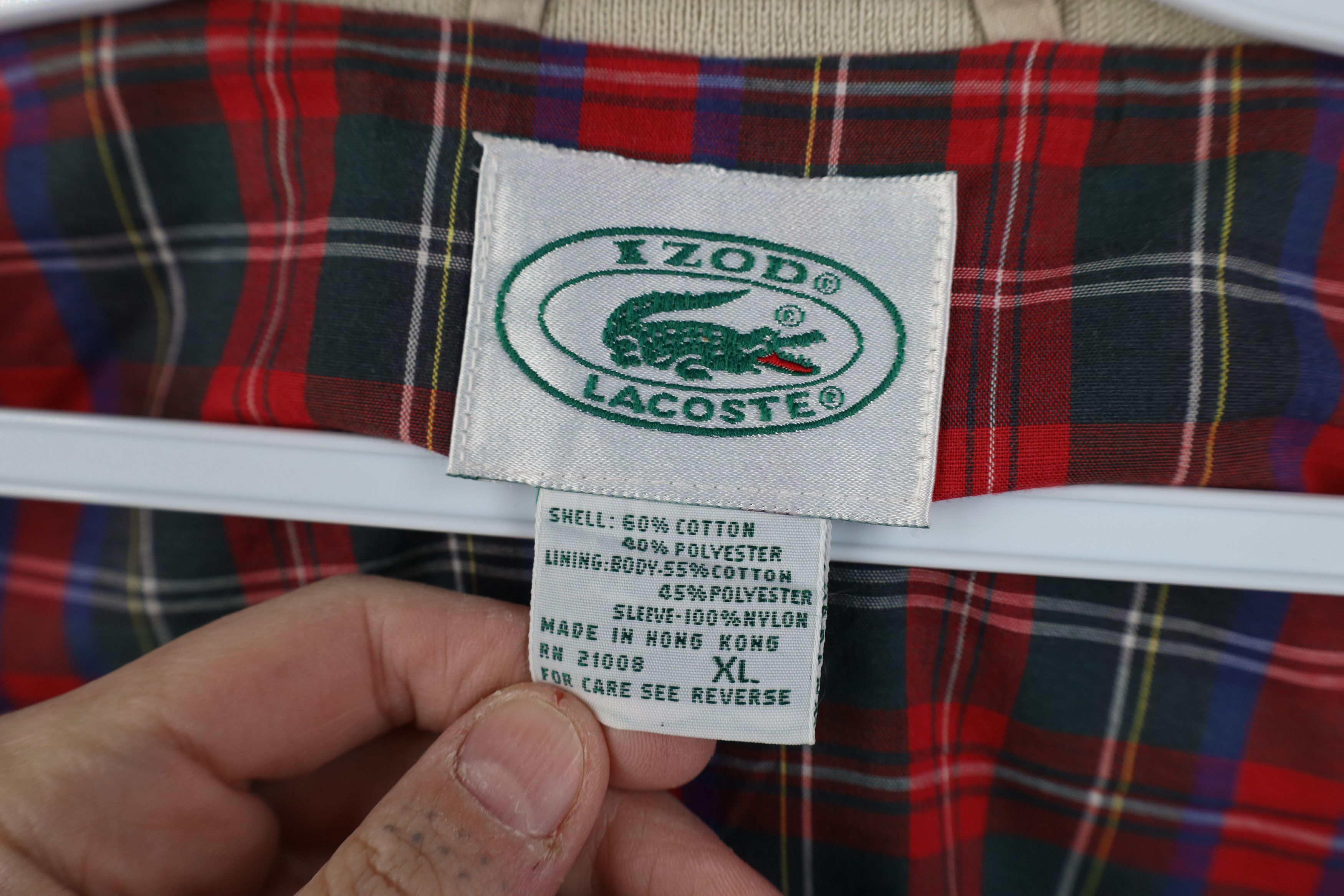 Lacoste Vintage 80s Izod Lacoste Full Zip Cafe Racer Bomber Jacket Size US XL / EU 56 / 4 - 10 Thumbnail