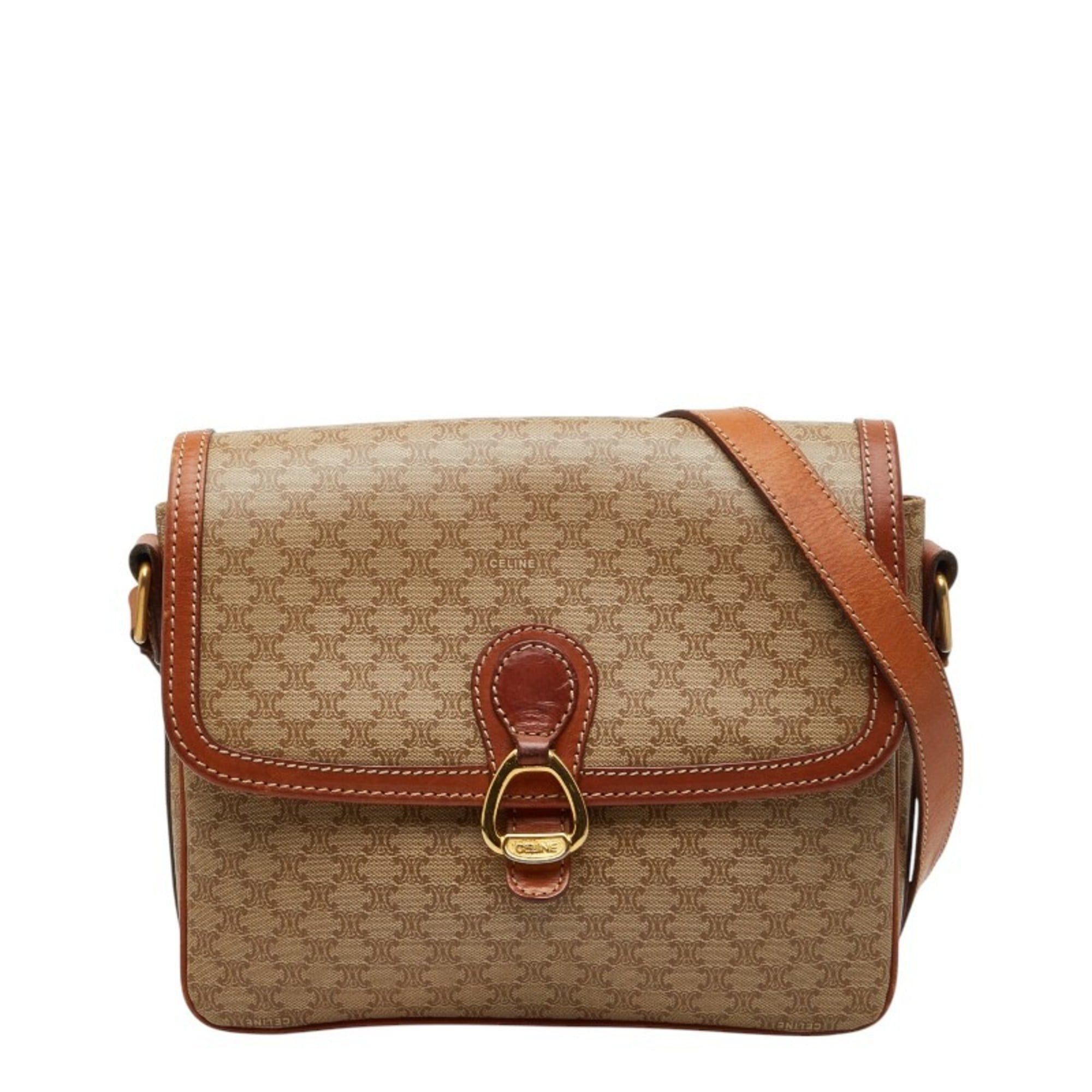 Celine Celine Macadam Crossbody Shoulder Bag in Beige and Brown Leather for Women Size ONE SIZE - 1 Thumbnail