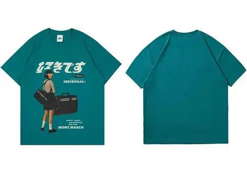 Japanese Brand × Vintage Japanese Style Green T-shirt Tee Short Sleeve Shirt Size US L / EU 52-54 / 3 - 2 Thumbnail