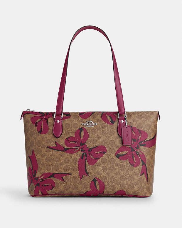 Coach Coach Gallery Tote Bag In Signature Canvas With Bow cz174 Size ONE SIZE - 2 Thumbnail
