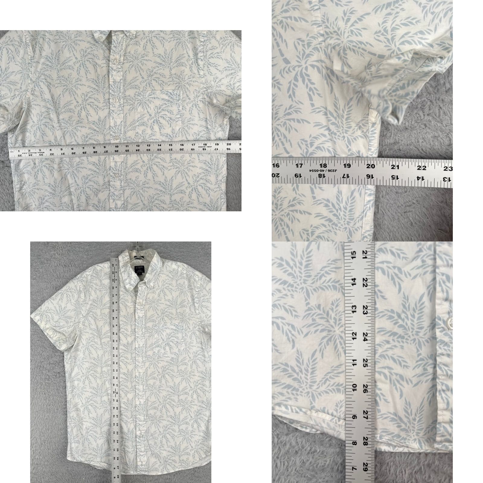 J.Crew J.Crew Slim Button-Up Shirt Men Medium Blue Floral Hawaiian Cotton Size US M / EU 48-50 / 2 - 8 Thumbnail