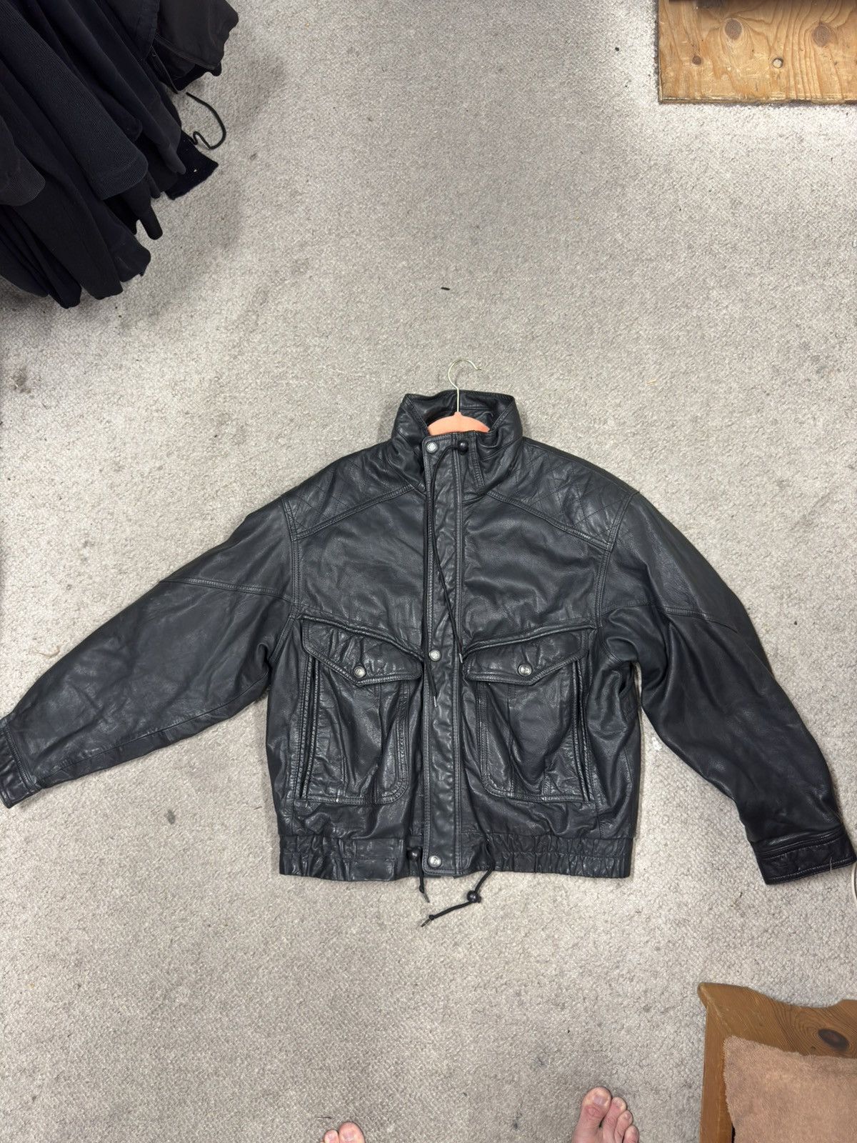 Other 100% genuine leather Black leather bomber jacket Size US XL / EU 56 / 4 - 1 Thumbnail