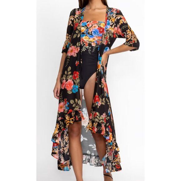 Johnny Was Johnny Was Royal Long Ruffle Kimono Size M / US 6-8 / IT 42-44 - 4 Thumbnail