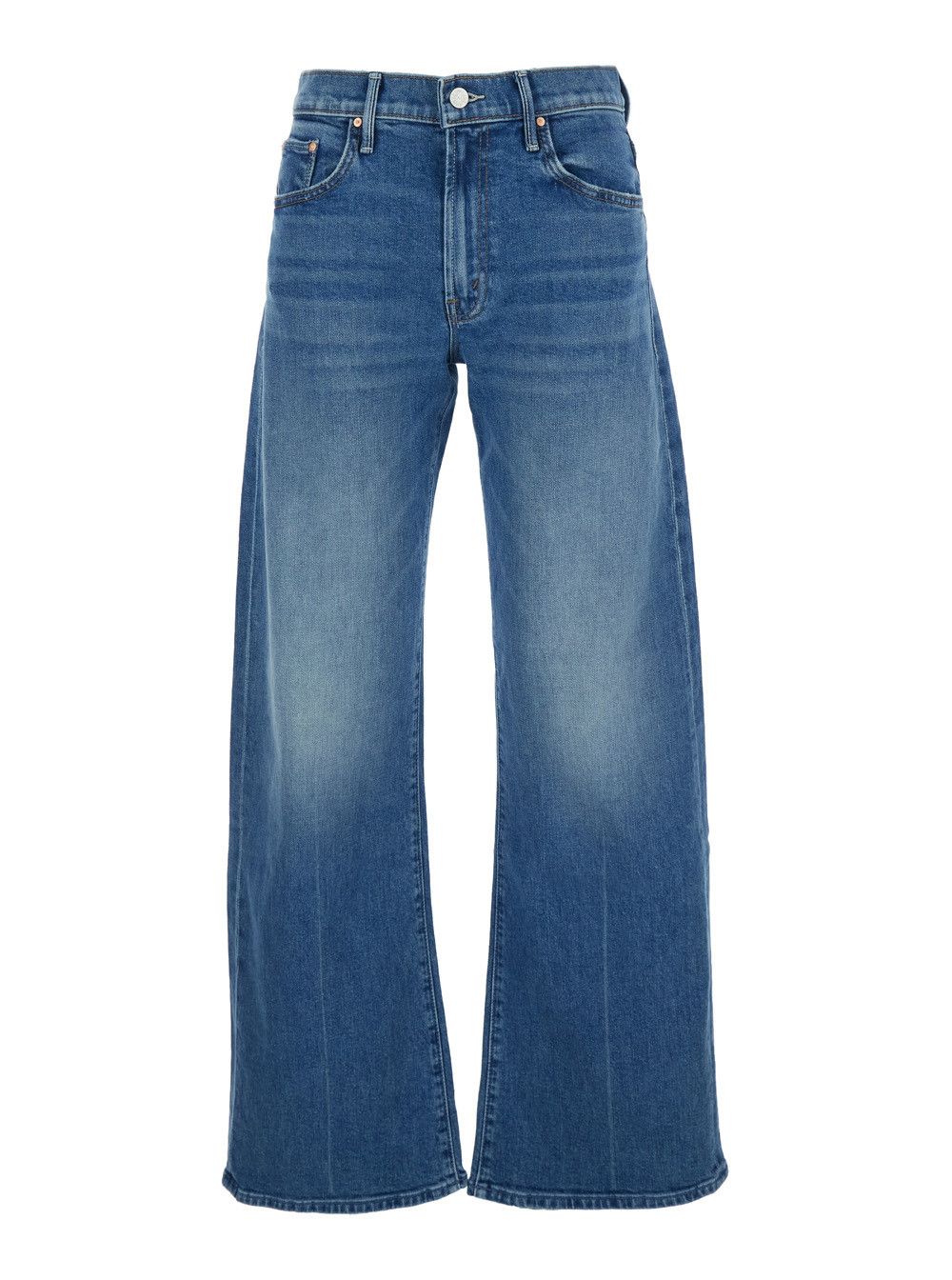 MOTHER Jeans 'The Mid Rise Lasso Sneak' with Belt Loops and Wide Leg in Blue Denim for Women Size 27" / US 4 / IT 40 - 1 Thumbnail
