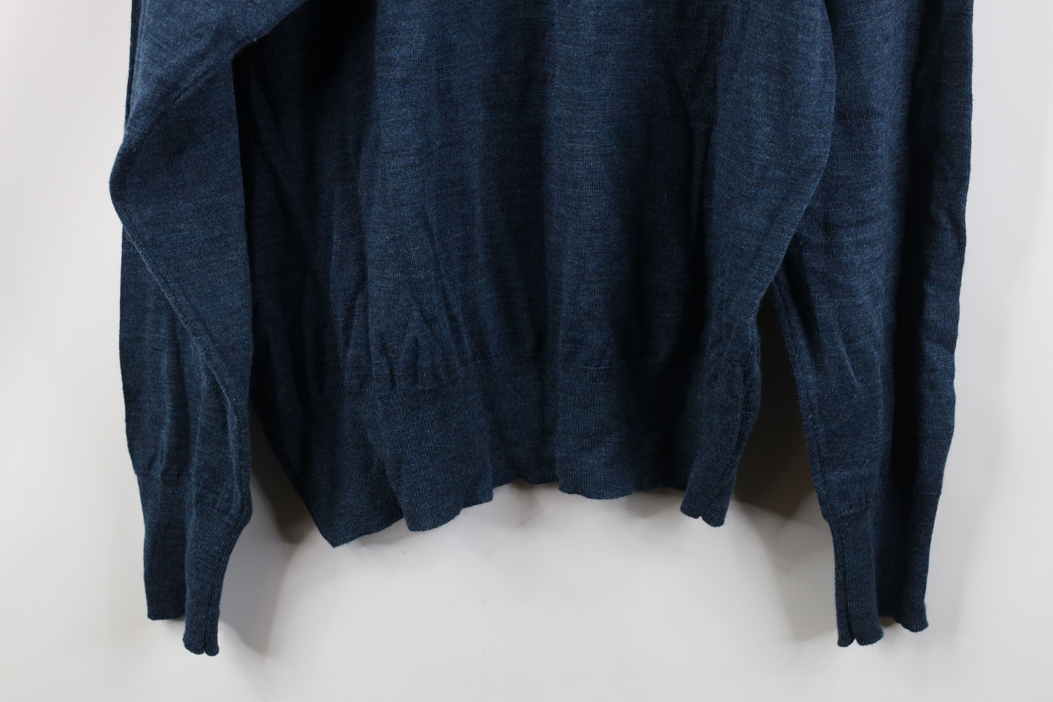 Vintage Vintage 90s Streetwear New Wool Knit V-Neck Sweater Blue Size US XL / EU 56 / 4 - 10 Thumbnail