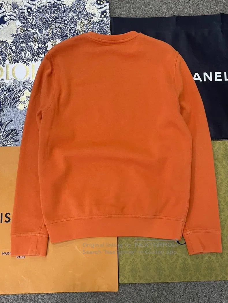 Hermes Hermes Orange Leather Patch Robot Round Neck Fleece Sweats Size US M / EU 48-50 / 2 - 2 Thumbnail