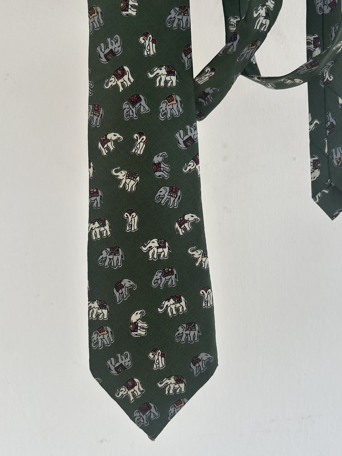 Other Thaisilk Vintage Tie Mini Elephant Green Size ONE SIZE - 3 Thumbnail