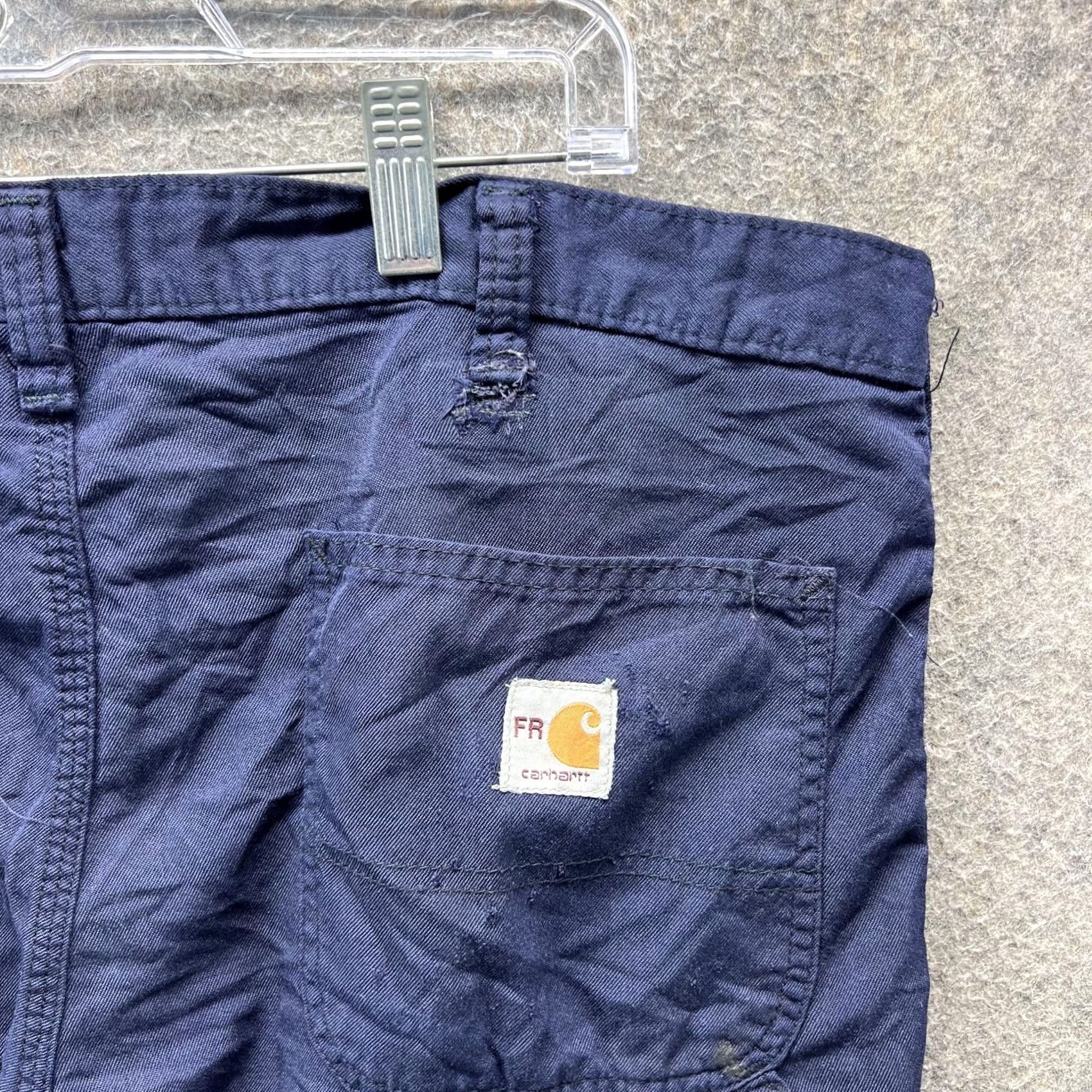 Carhartt Carhartt Pants Mens 34x28 Blue FR Carpenter Workwear Flame-Resistant Canvas Pants Size US 34 / EU 50 - 7 Thumbnail