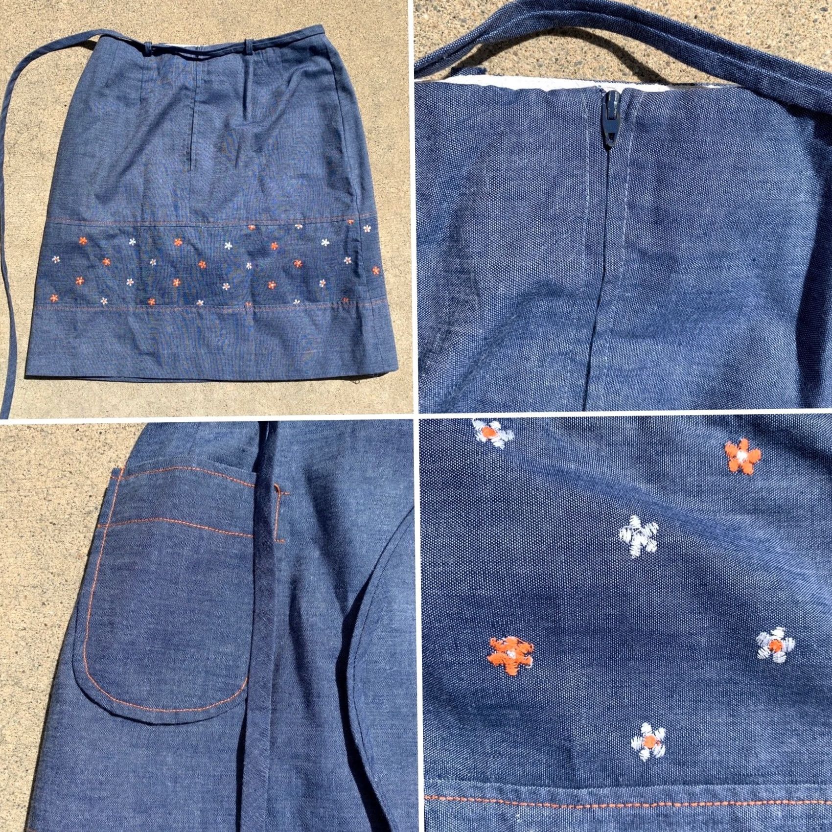 Vintage VINTAGE By David Smith Denim Skirt Skort 14 1960s 60s 70s Chambray Blue Size 36" / US 14 / IT 50 - 6 Thumbnail