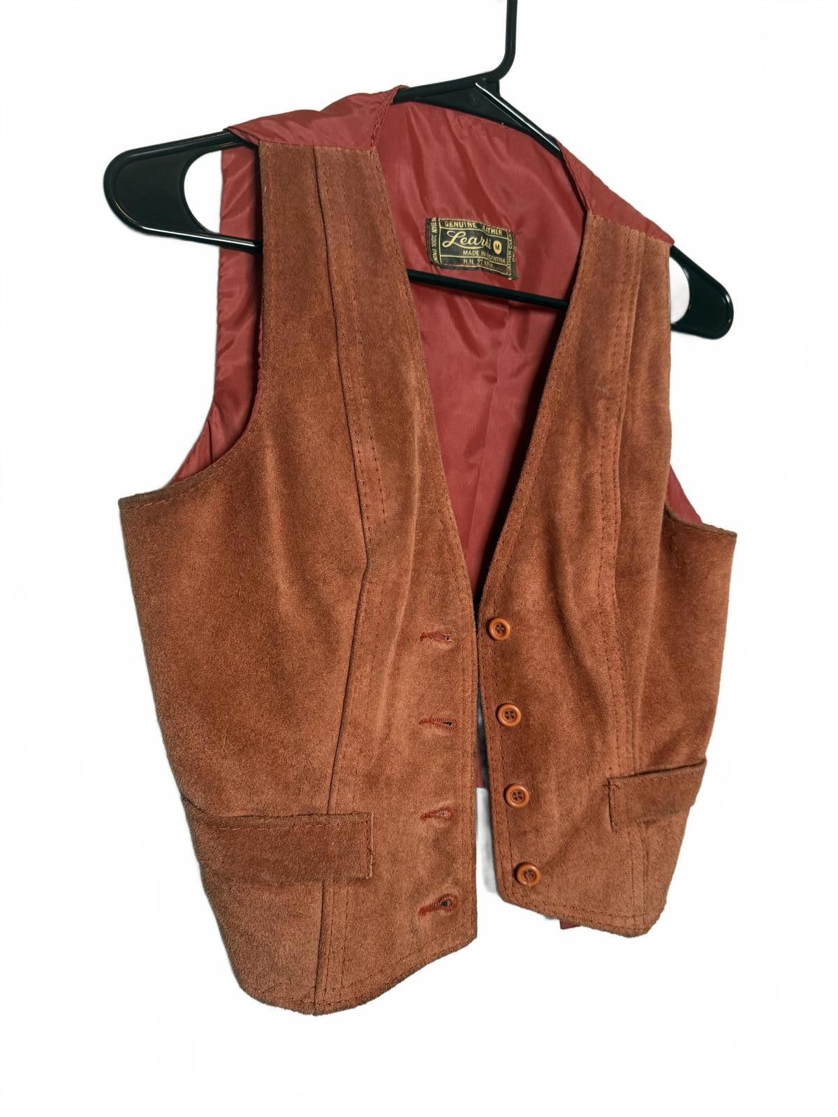 Other Men's Vintage Genuine Leather Brown Suede Vest Size US XS / EU 42 / 0 - 1 Thumbnail