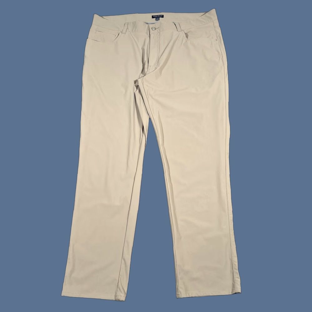 PETER MILLAR Performance Stretch Golf Pants Mens 40x30 Beige Lightweight Crown Crafted