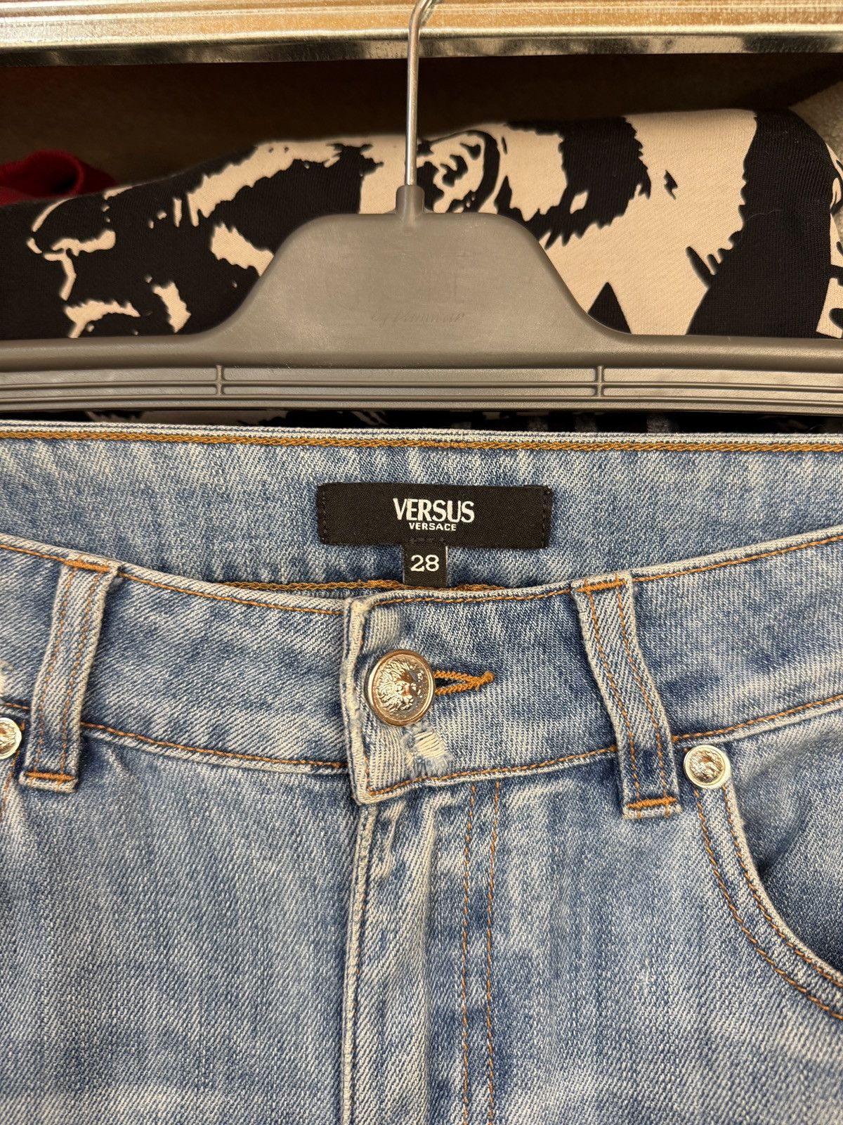 Versace Versus Versace Distressed Faded Colour Denim Jeans Pants Size US 28 / EU 44 - 4 Thumbnail