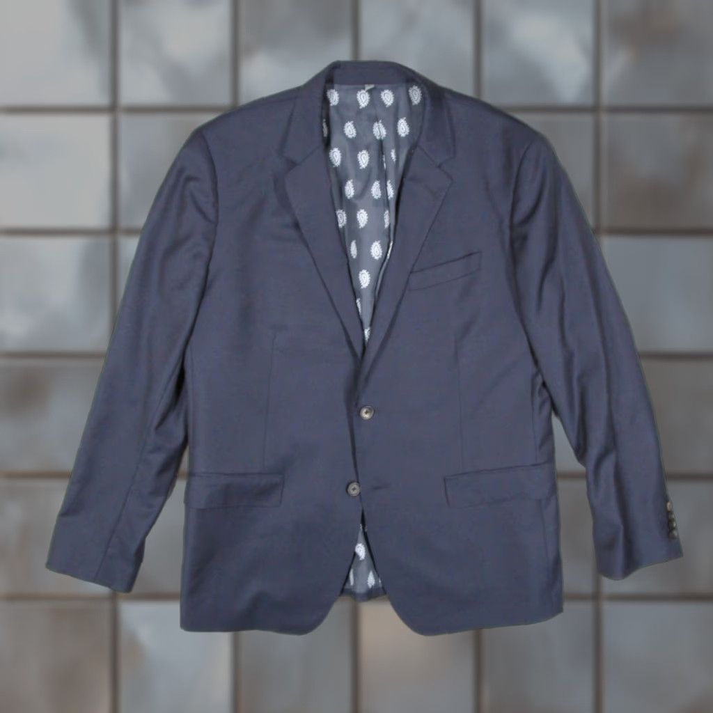 Bonobos Bonobos Slim Fit Blue Wool Blazer Mens 46 Regular 2 Button Double-Vented Solid Designer Size 46R - 1 Thumbnail