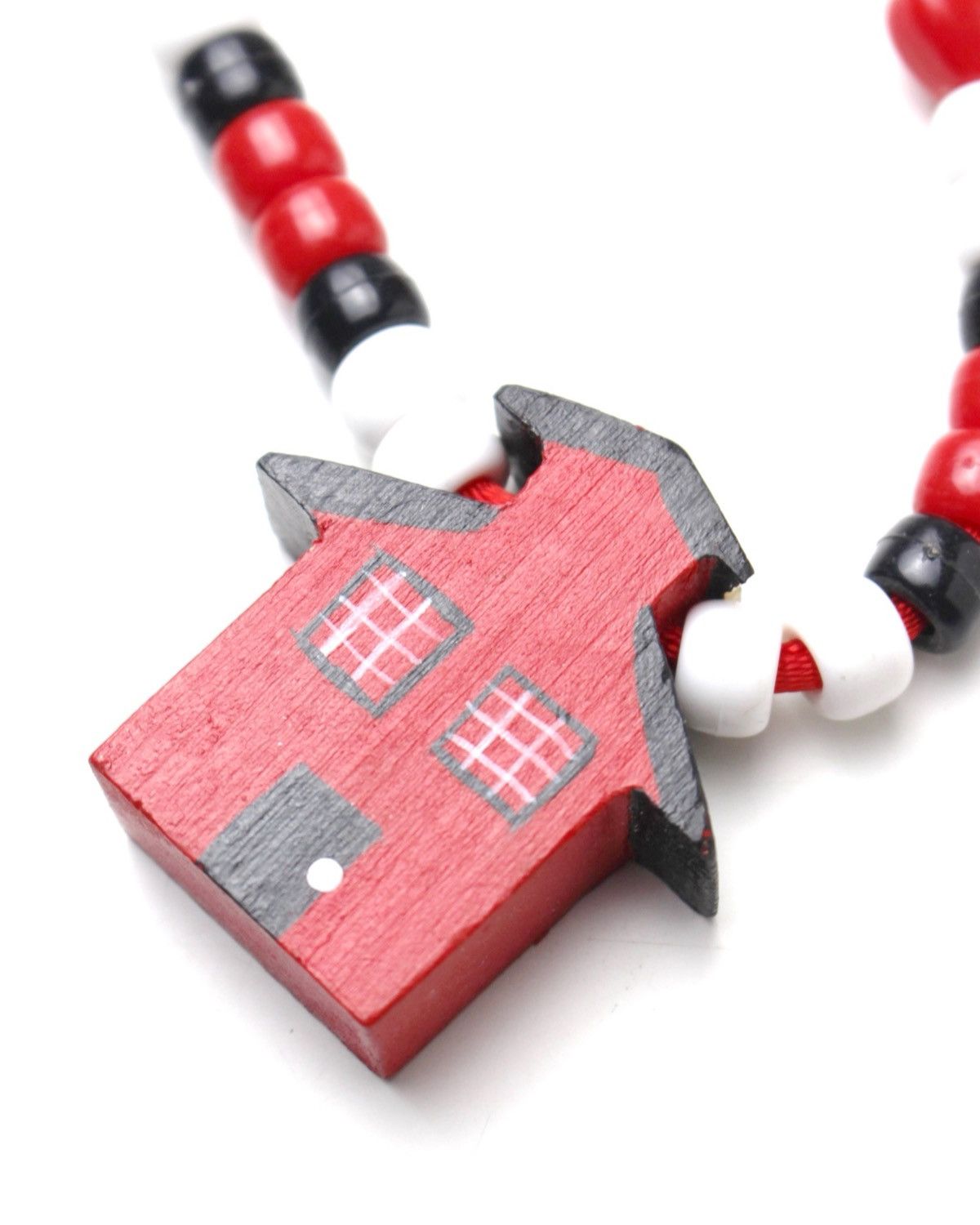 Hysteric Glamour 2000S JAPANESE MADE RED HOUSE WOODEN BEAD NECKLACE Size ONE SIZE - 6 Thumbnail
