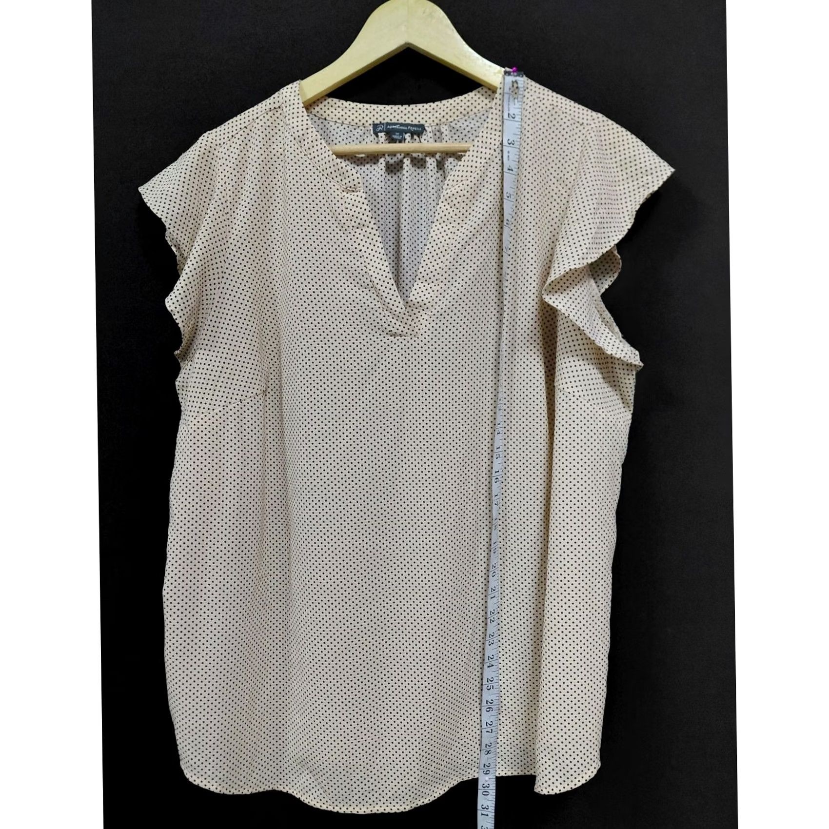 Adrianna Papell ADRIANNA PAPELL Polka Dot Blouse Beige Women Knit Short Sleeve Size 1X Size XL / US 12-14 / IT 48-50 - 6 Thumbnail