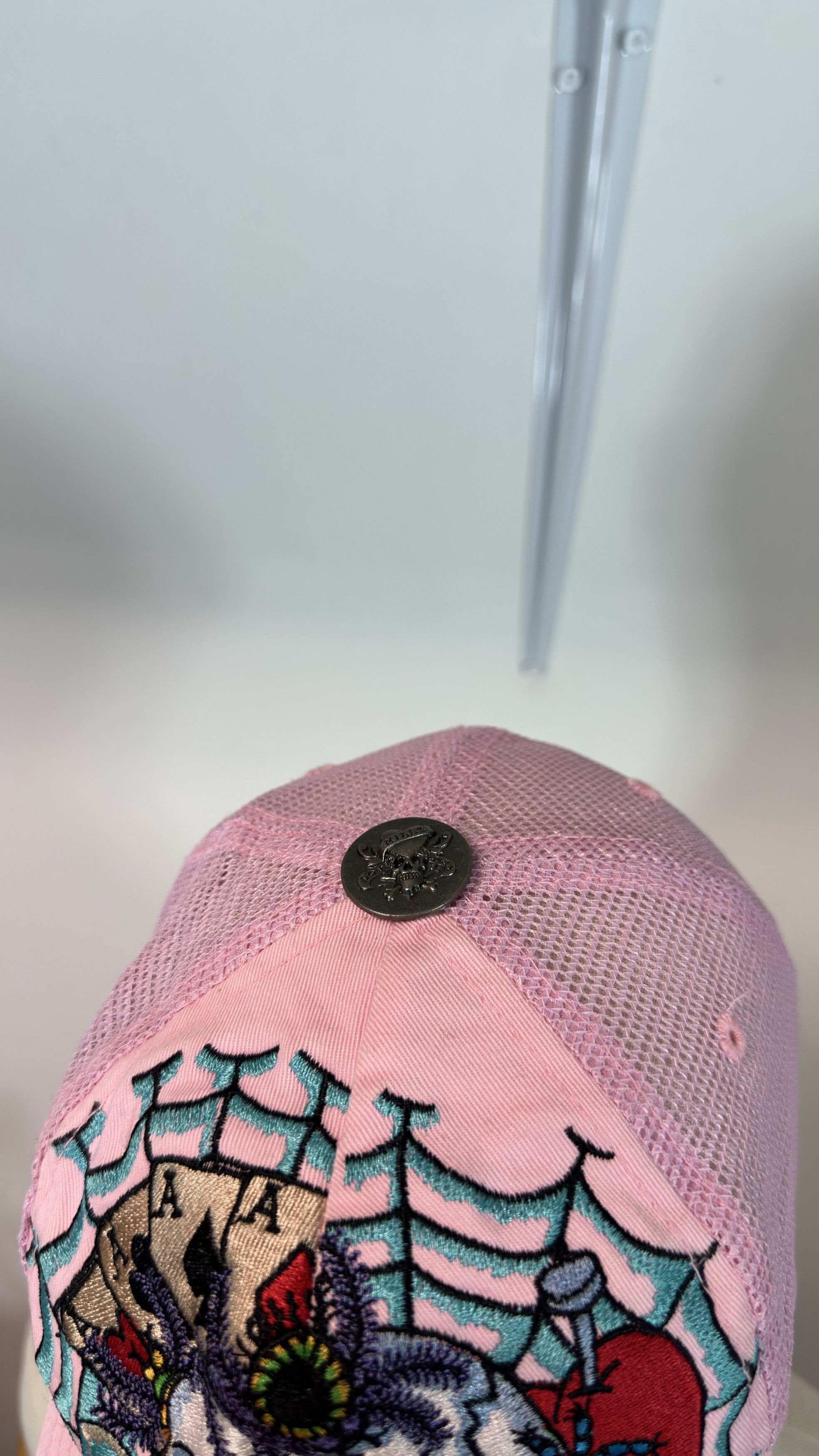 Ed Hardy Ed Hardy Christian Audigier Rhinestone Hat Skull Pink Size ONE SIZE - 5 Thumbnail