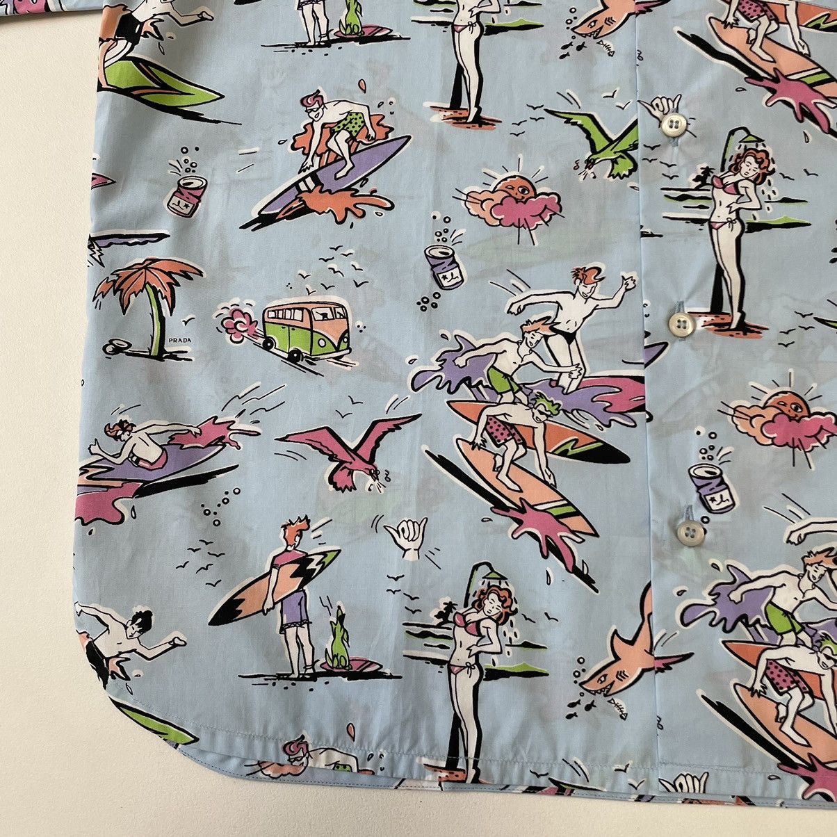 Prada S/S 12 ‘Surf’ Print Short Sleeve Shirt Size US L / EU 52-54 / 3 - 11 Thumbnail