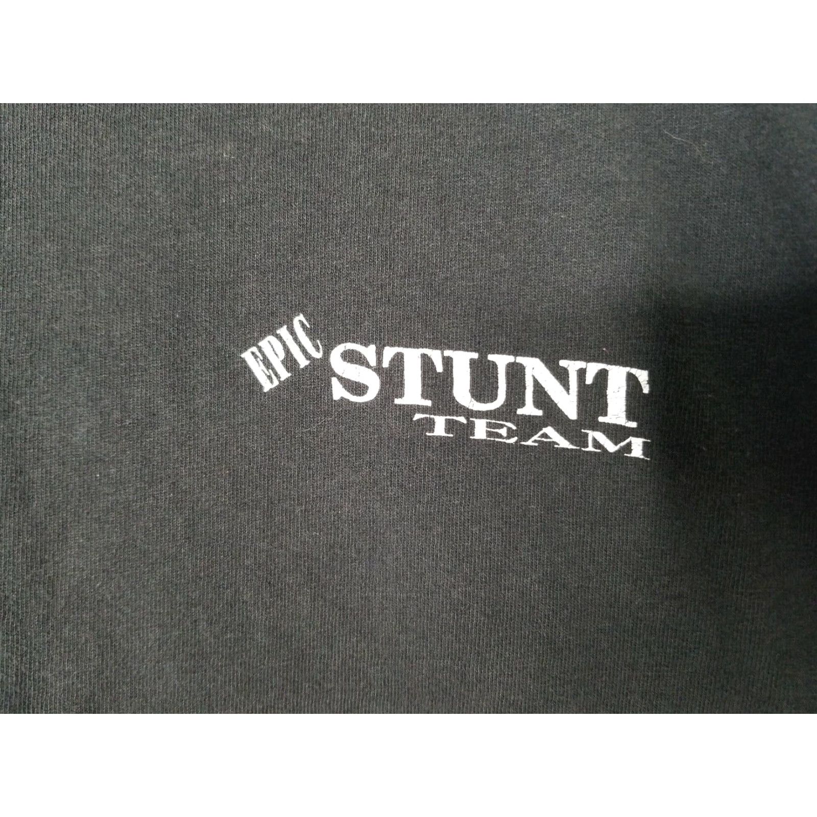 Fruit Of The Loom Vintage Mens XXL Epic Stunt Team T Shirt USA Single Stitch FOL Stitch Epic USA 2XL Black Graphic Tee Mens Shirt Size US XXL / EU 58 / 5 - 2 Thumbnail