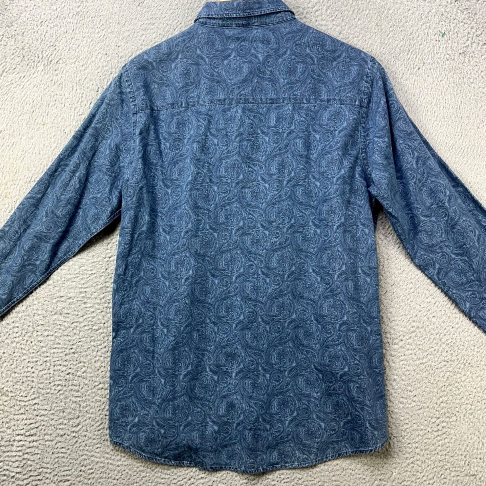 Saturdays NYC Saturdays NYC Shirt Paisley Blue Long Sleeve Button-Up Mens M Den​im Blue Pocket Size US M / EU 48-50 / 2 - 3 Thumbnail