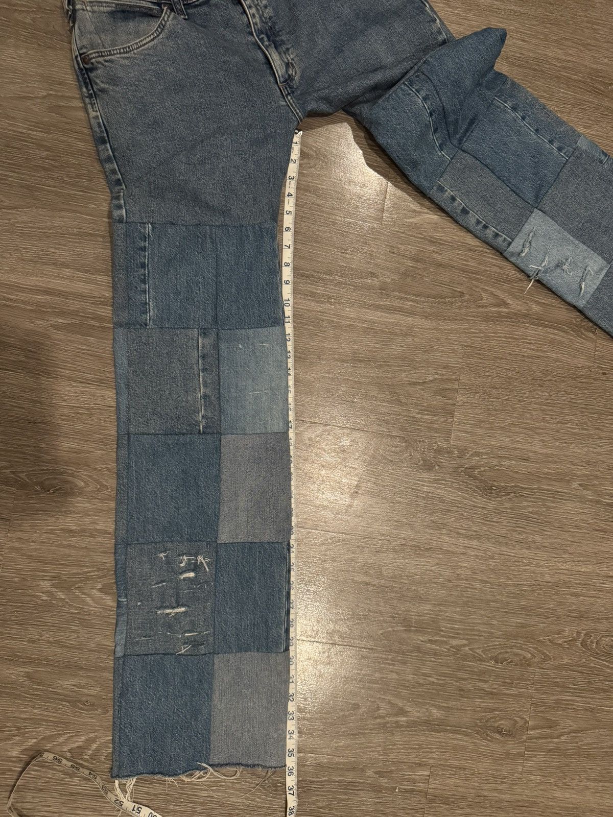 Vintage Vintage Patchwork Denim Wrangler Jeans Size 32-34 Size US 33 - 8 Thumbnail