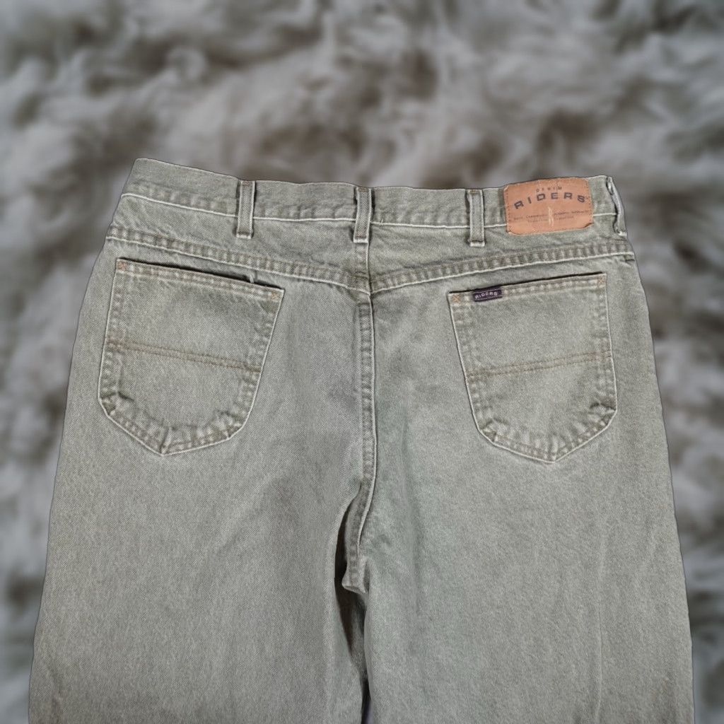 Denime VINTAGE Denim Riders Jeans Mens 35x30 Green Made In USA Regular Fit Cotton Size US 35 - 1 Thumbnail