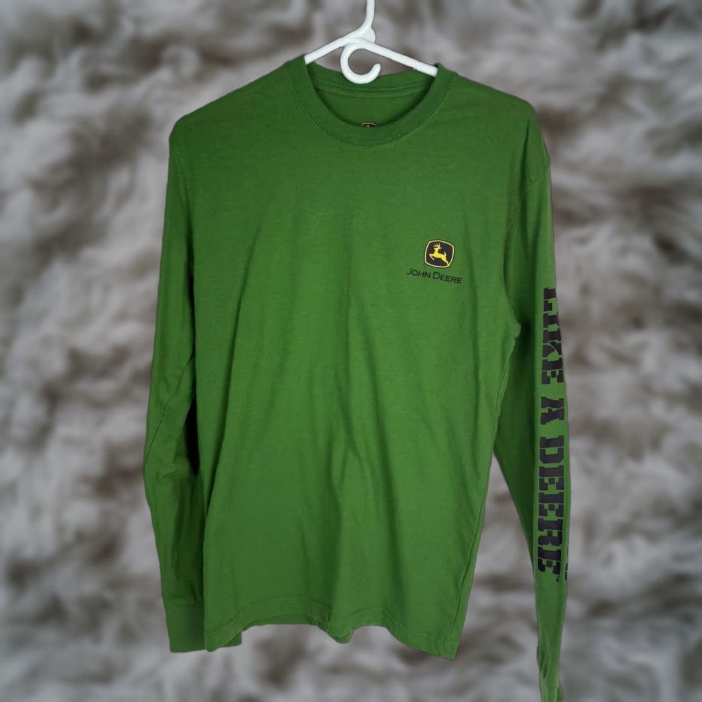 John Deere VINTAGE John Deere Shirt Mens Small Green Long Sleeve Nothing Runs Like A Deere Tee Size US S / EU 44-46 / 1 - 1 Thumbnail