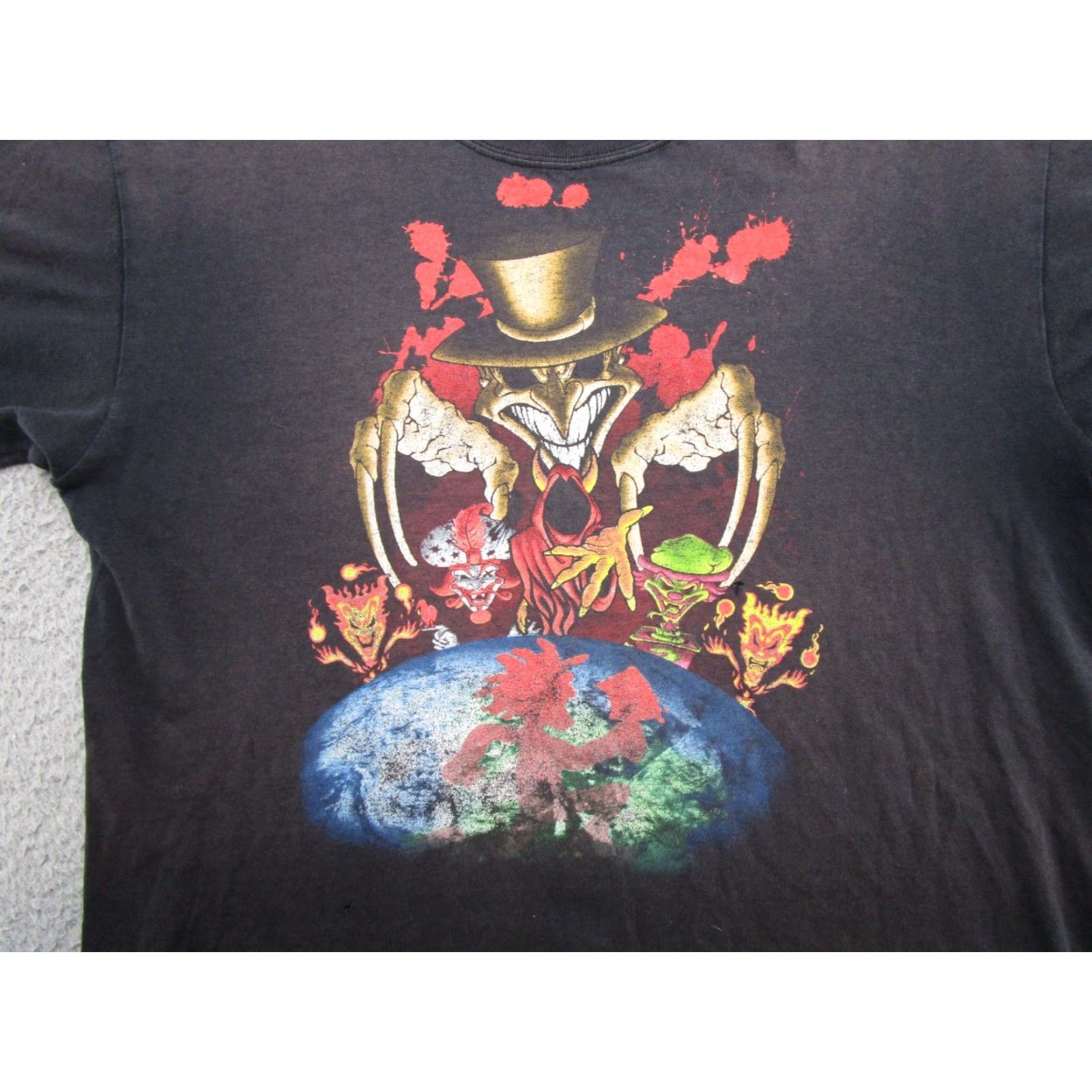 Vintage VINTAGE Y2K Insane Clown Posse Earth World Globe Double Sided Shirt READ Shirt Men L Black Double-Sided 90s Size US L / EU 52-54 / 3 - 3 Thumbnail
