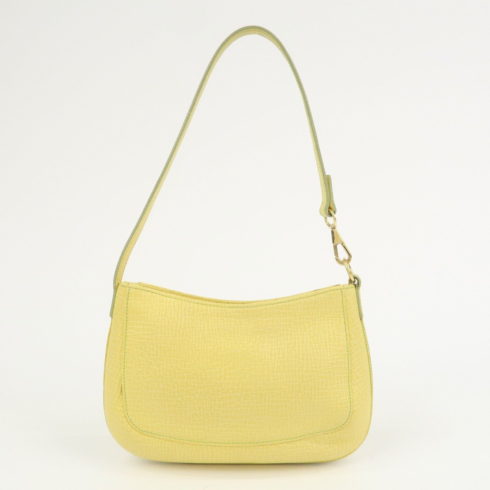 Loewe Loewe Embossed Leather Shoulder Bag Yellow Size ONE SIZE - 2 Thumbnail