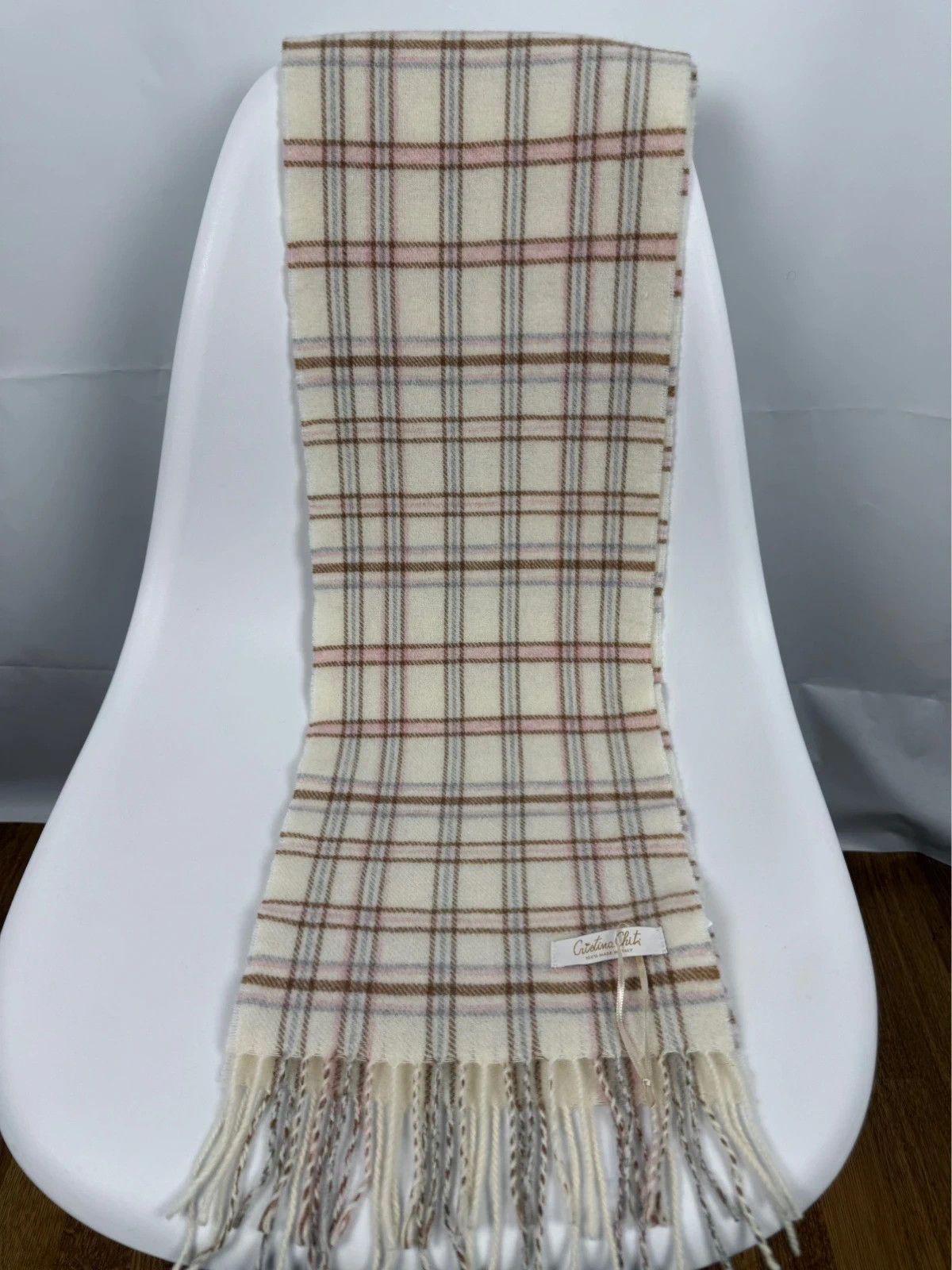 Other Cristina Chiti Wool Cashmere Scarf Plaid Made In Italy Size ONE SIZE - 2 Thumbnail