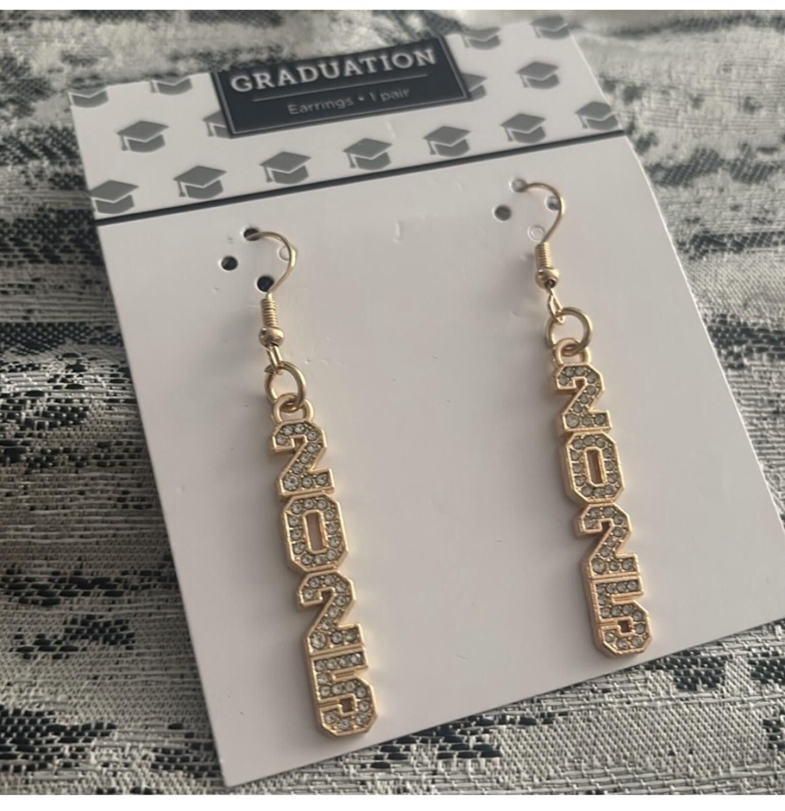 Other (2025 Earrings) Gold 2025 Graduation Earrings Size ONE SIZE - 1 Thumbnail