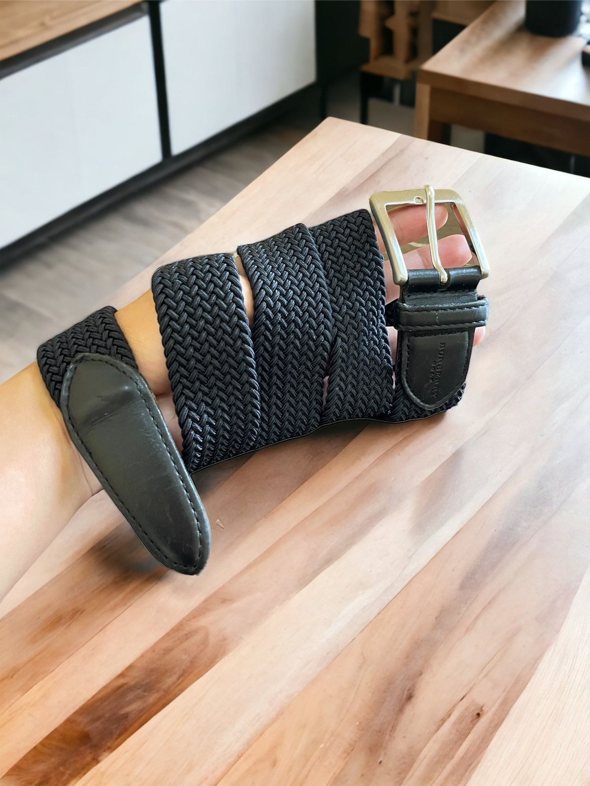 Burberry × Vintage Vintage Burberry Golf Braided Cloth Black Belt Size ONE SIZE - 1 Thumbnail