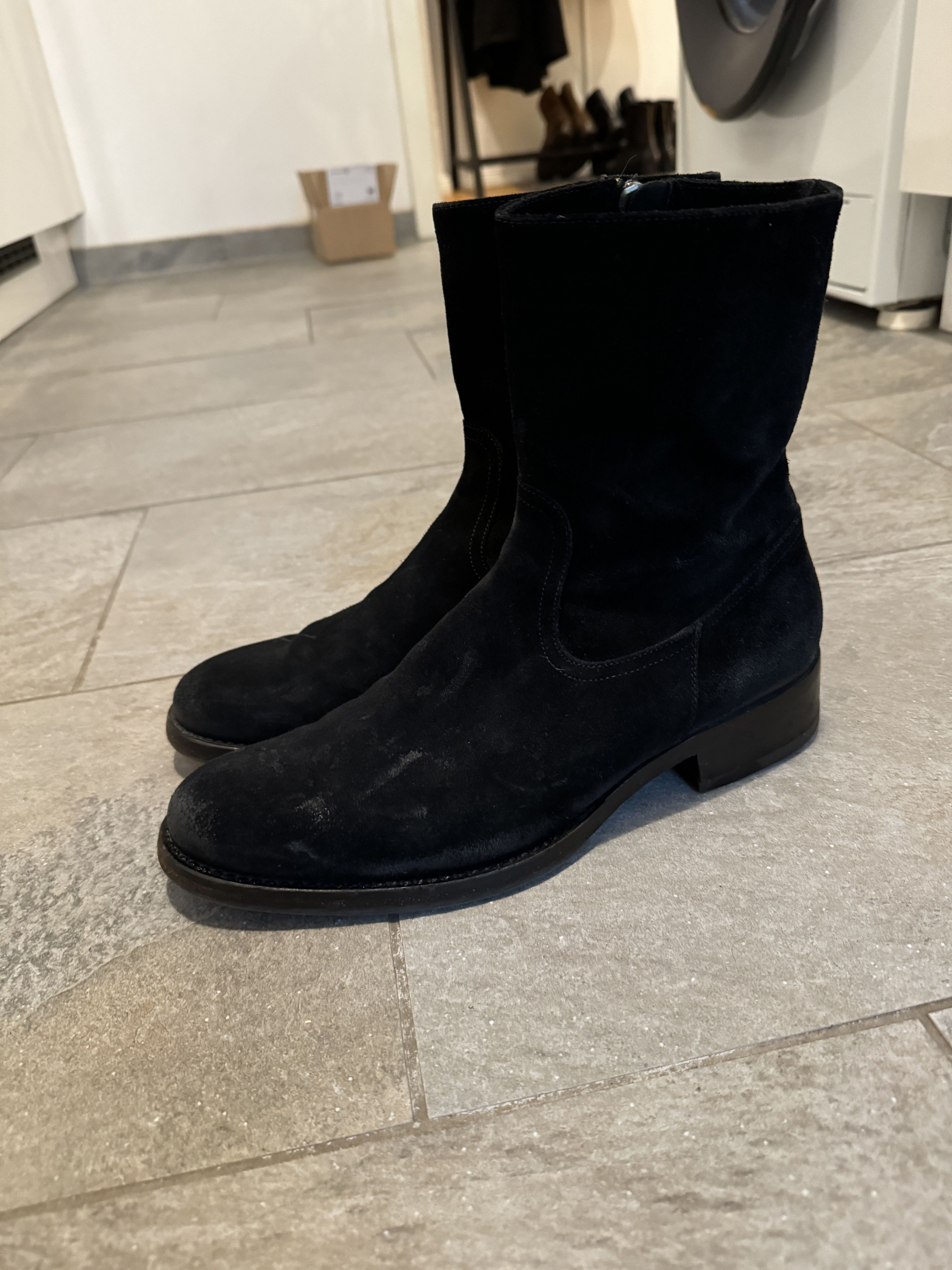 image of Buttero Suede Side-Zips Shoes in Black, Men's (Size 7)