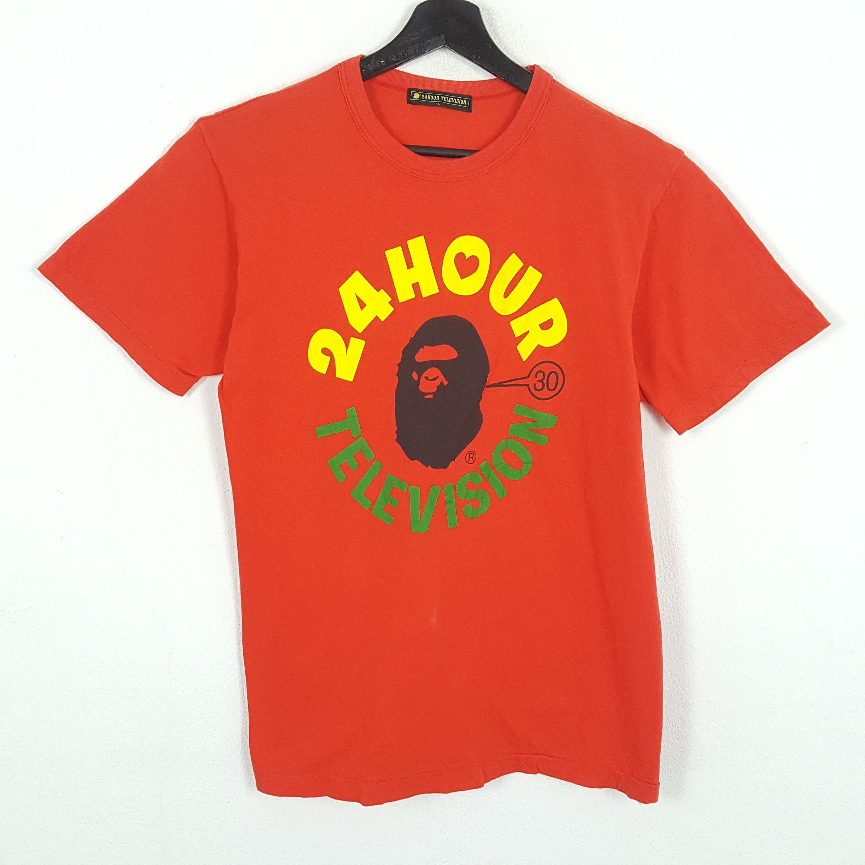 24 HOUR TELEVISION X BAPE Style Streetwear Tshirt