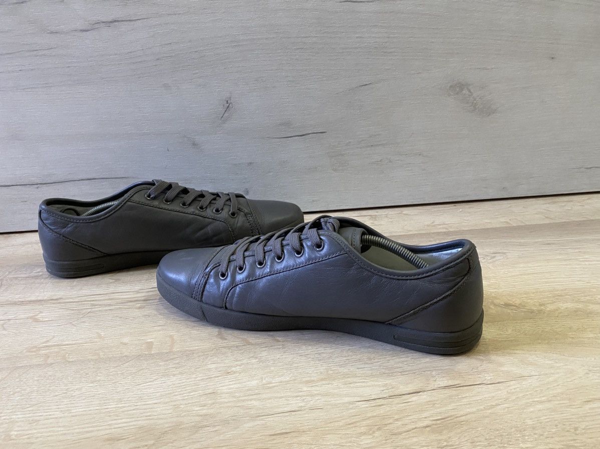 DOLCE & GABBANA CS0900 LOGO PLATE LOW CUT LEATHER SNEAKERS