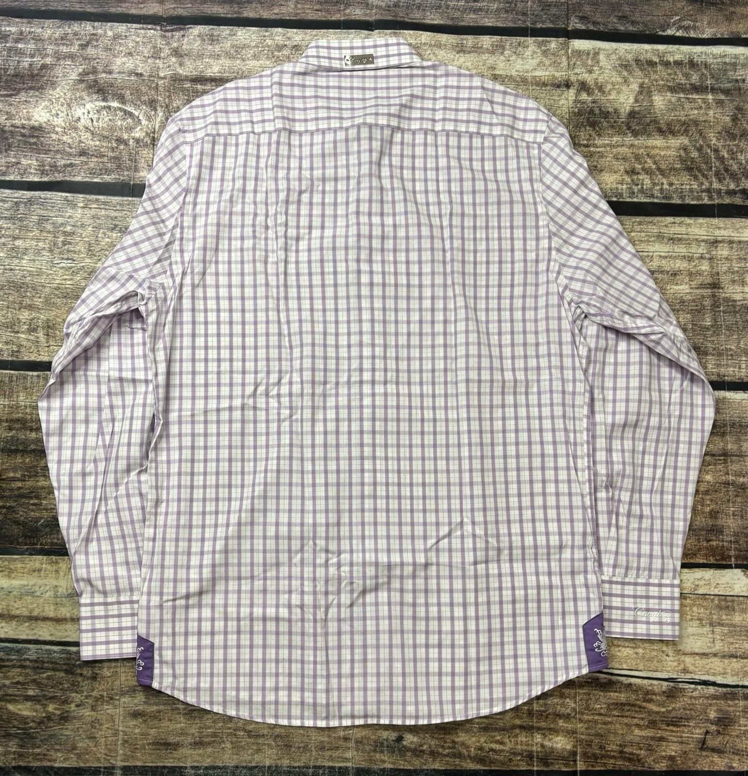 Coogi Coogi Luxe Dress Shirt Mens Large 15.5/17 Flip Check Purple Size 38R - 4 Thumbnail