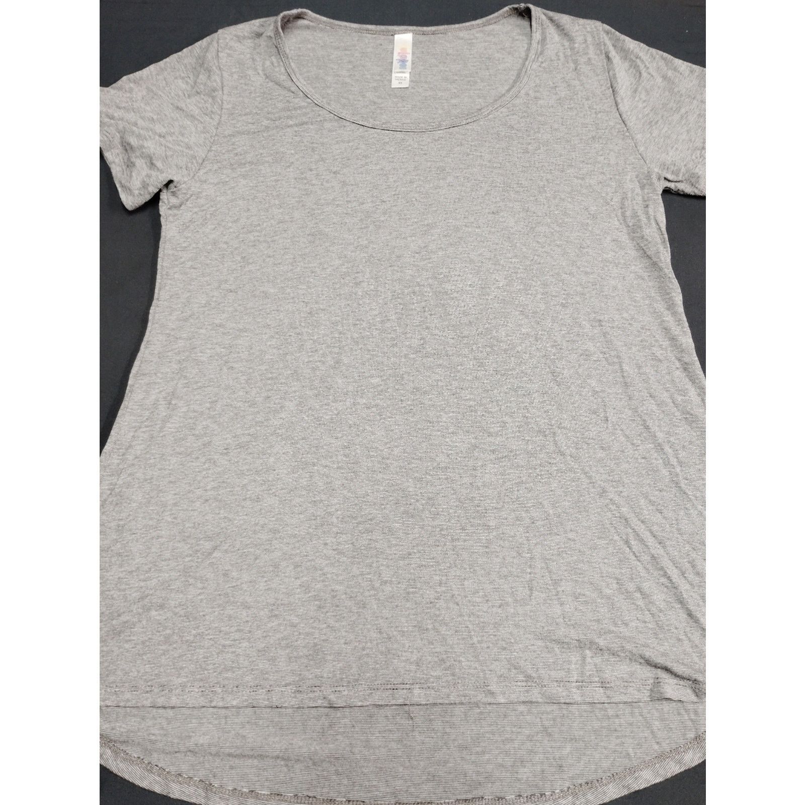 Lululemon Striped LuLaRoe Oversized Classic Scoop Neck Tee Light Gray Size XS / US 0-2 / IT 36-38 - 1 Thumbnail