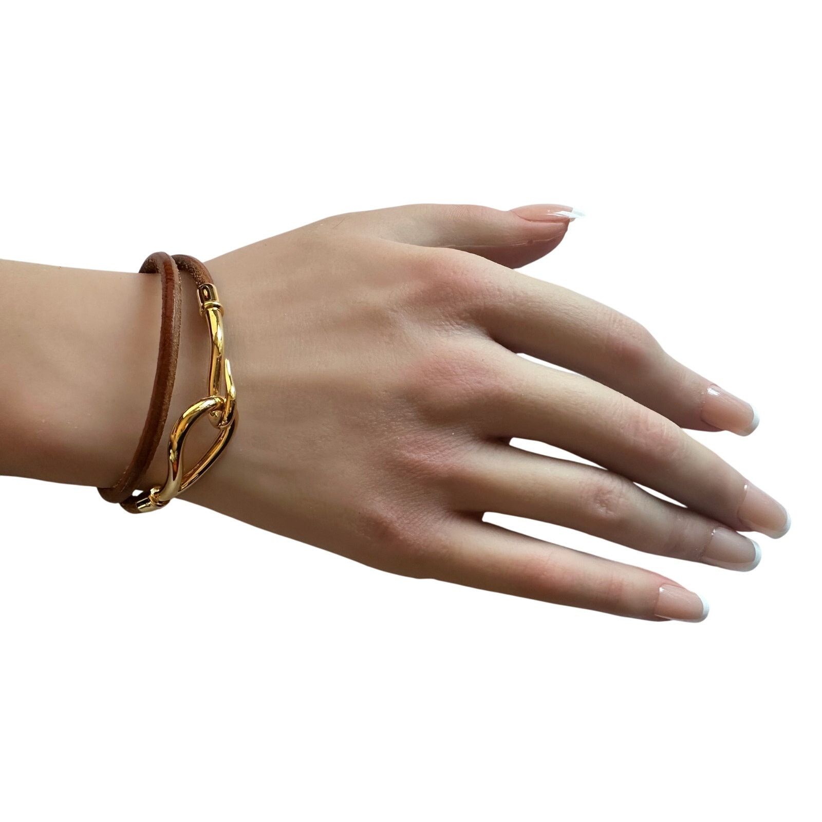 Hermes Hermès Jumbo Leather Hook Double Wrap Bangle Bracelet Choker Size ONE SIZE - 12 Thumbnail