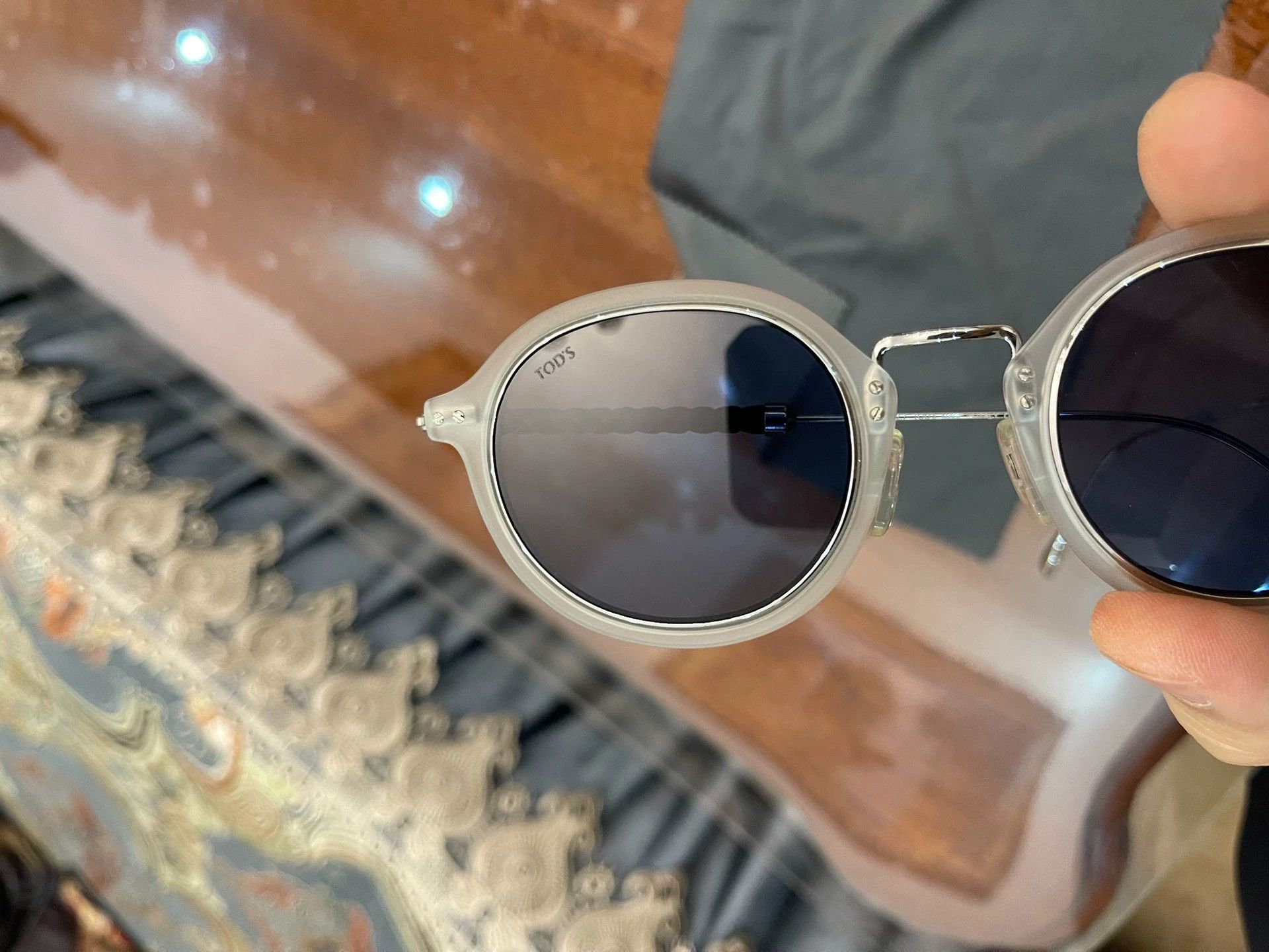 Tod's TOD'S Sunglasses White Matte Frame Blue Lenses Logo Size ONE SIZE - 7 Thumbnail