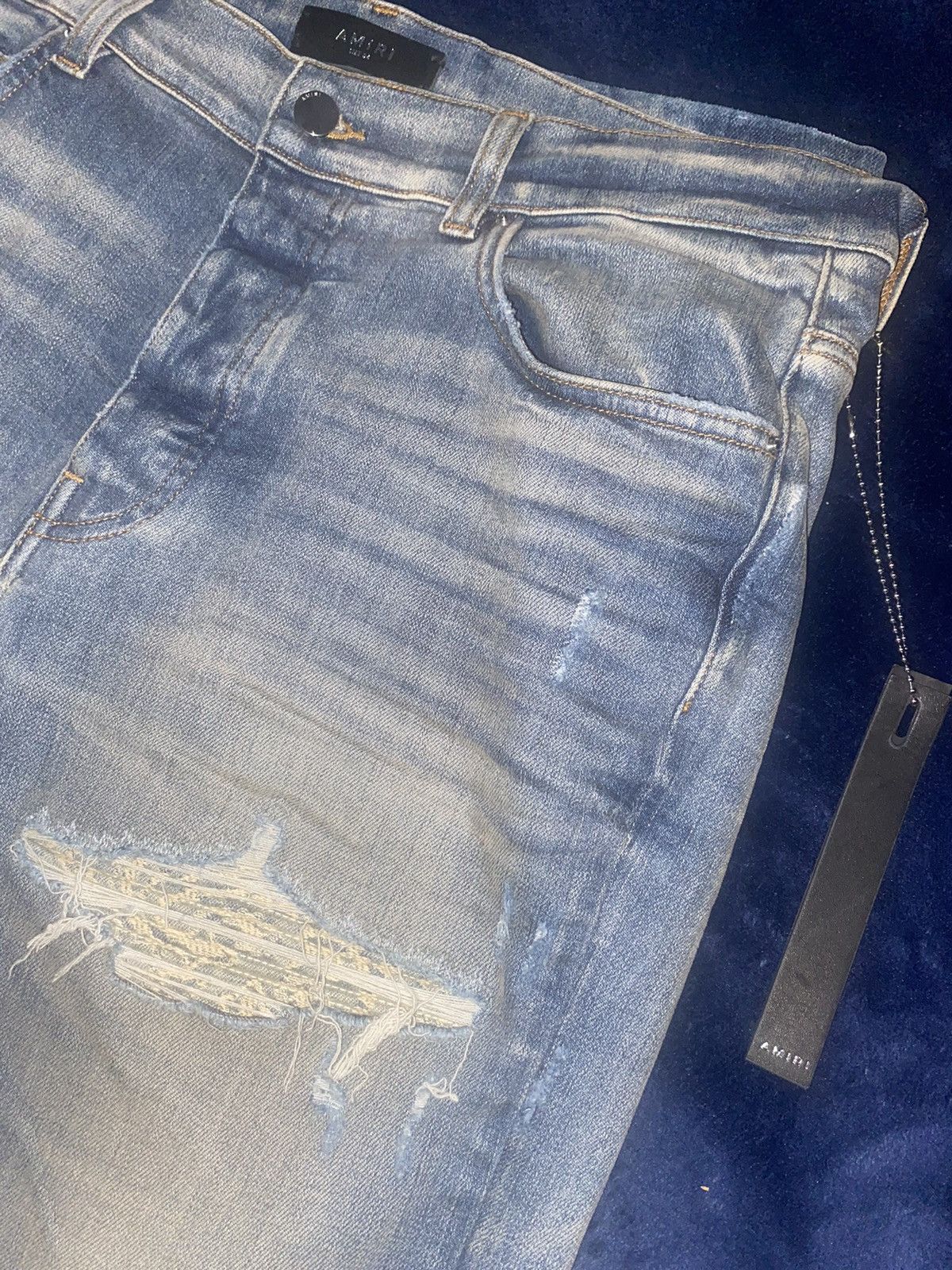 Amiri BANDANA JACQUARD MX1 JEAN Vintage Indigo Size US 34 / EU 50 - 5 Thumbnail