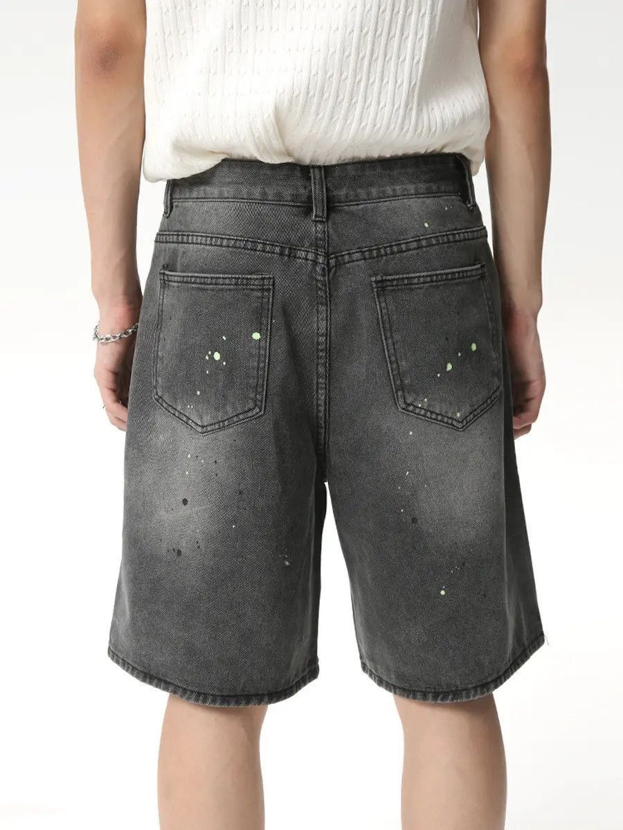 Japanese Brand Retro loose wide leg splashed ink jeans Size US 32 / EU 48 - 2 Thumbnail