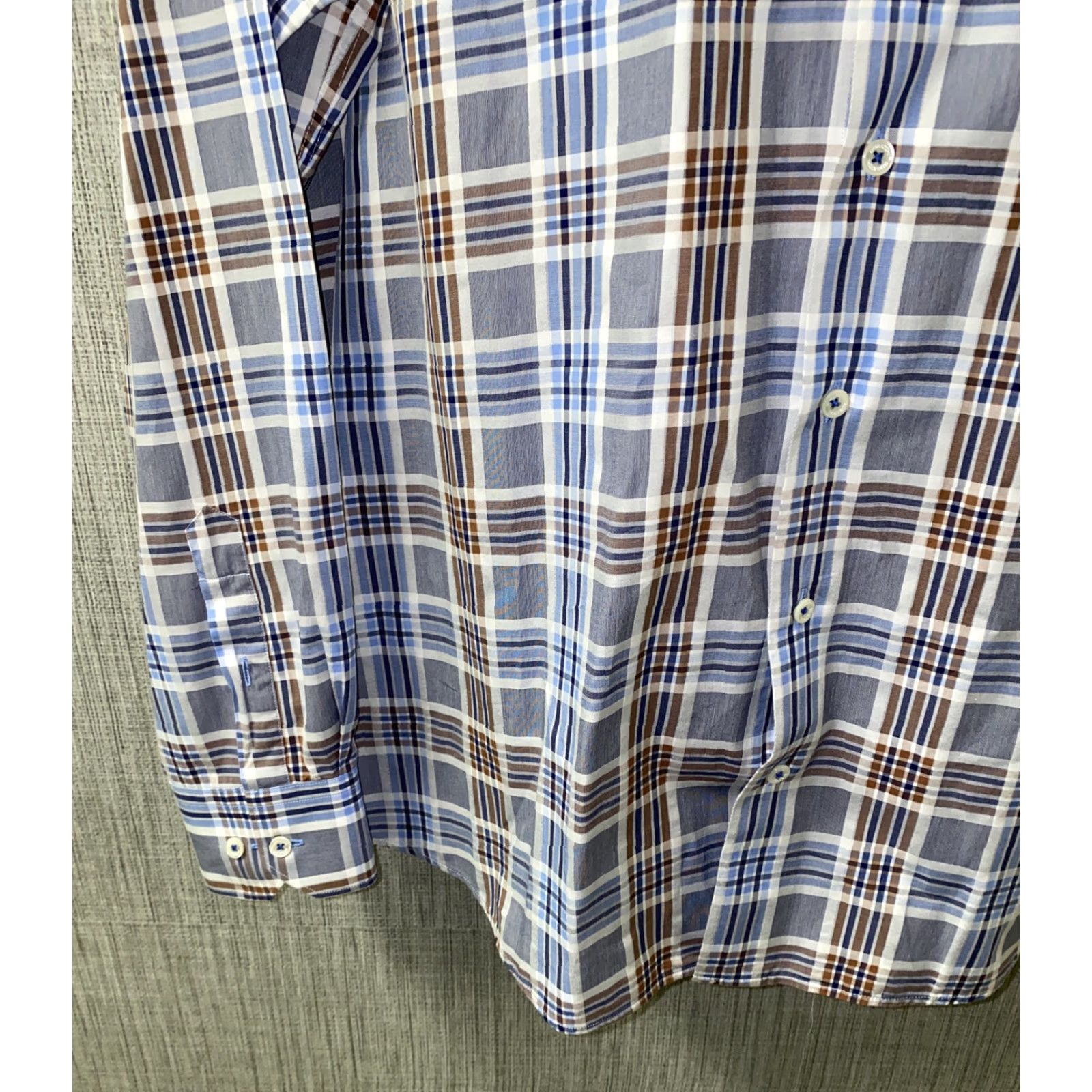 BUGATCHI Bugatchi Uomo Mens Multi-Color Check Button-Up Shirt Long Sleeve Size M Size US M / EU 48-50 / 2 - 4 Thumbnail